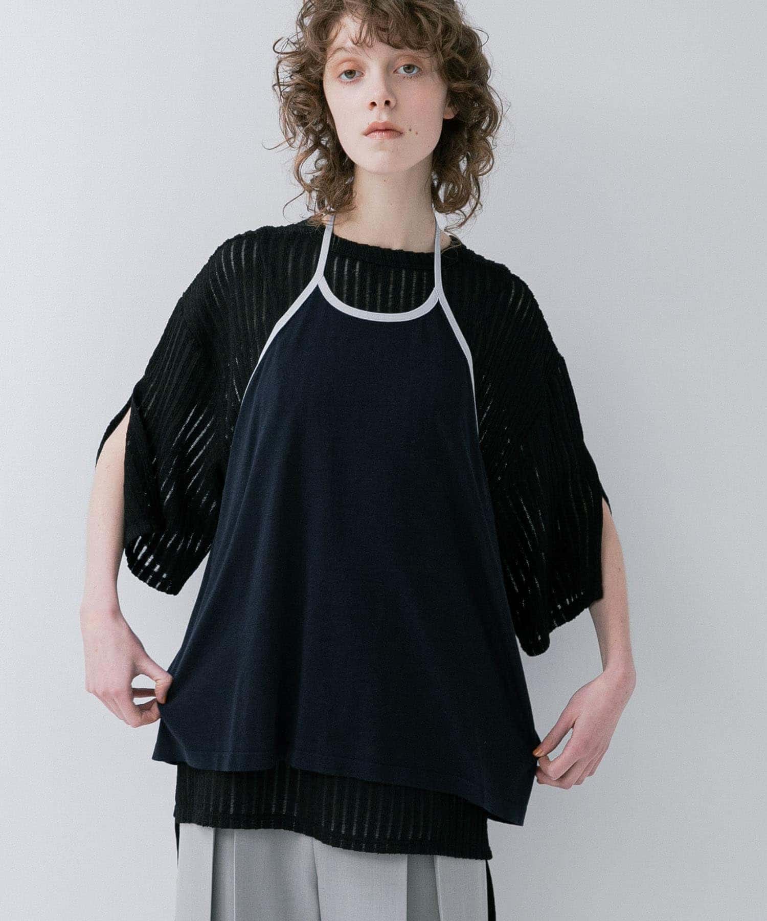 holder neck piping knit