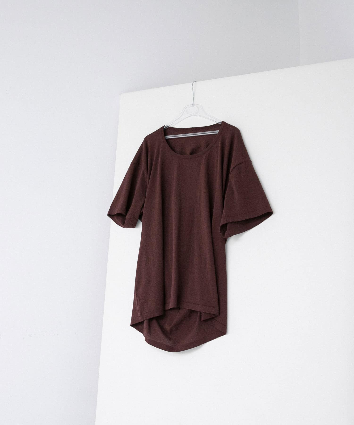 circle knit tee マロン FREE