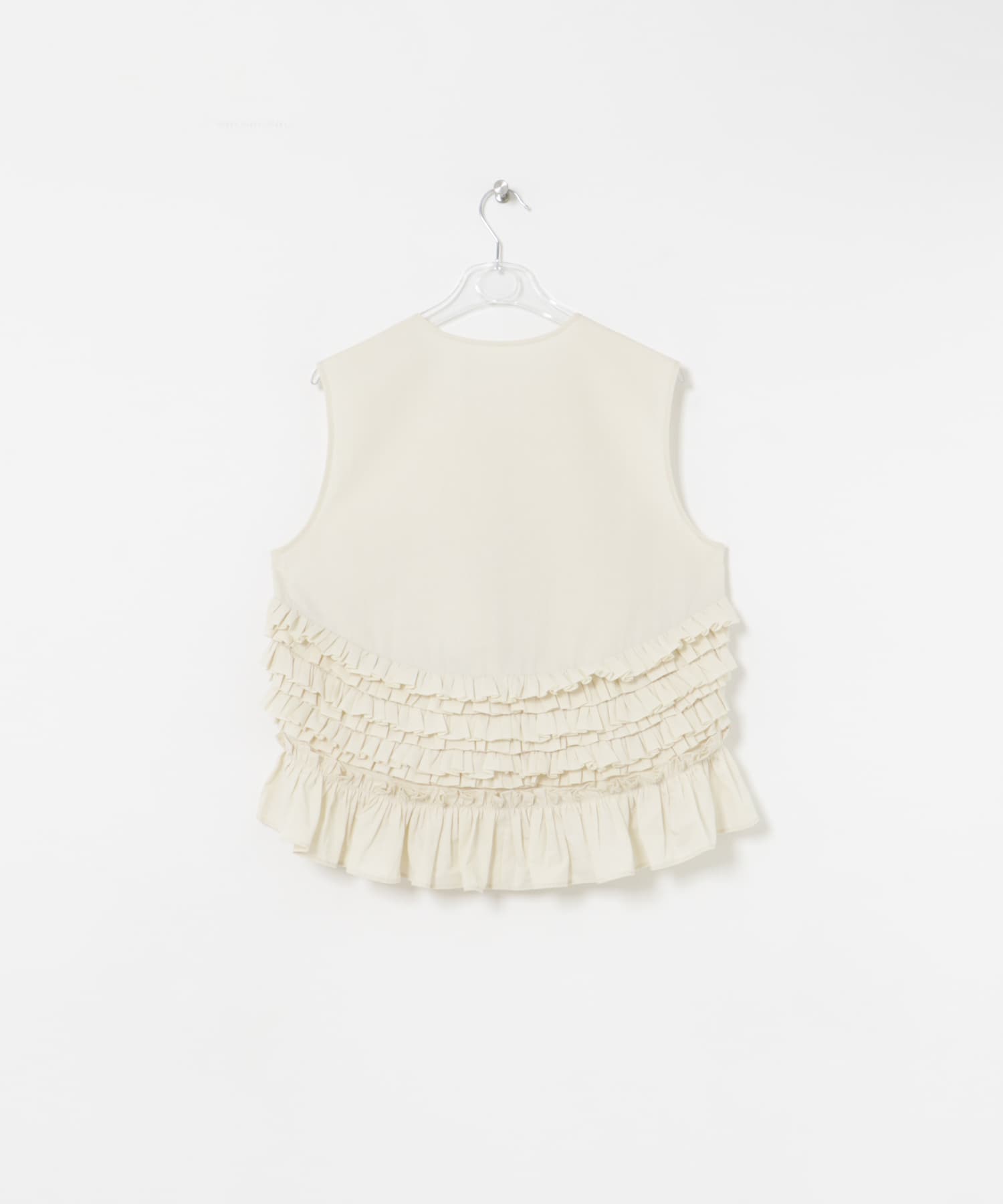 frill no sleeve blouse クリーム FREE
