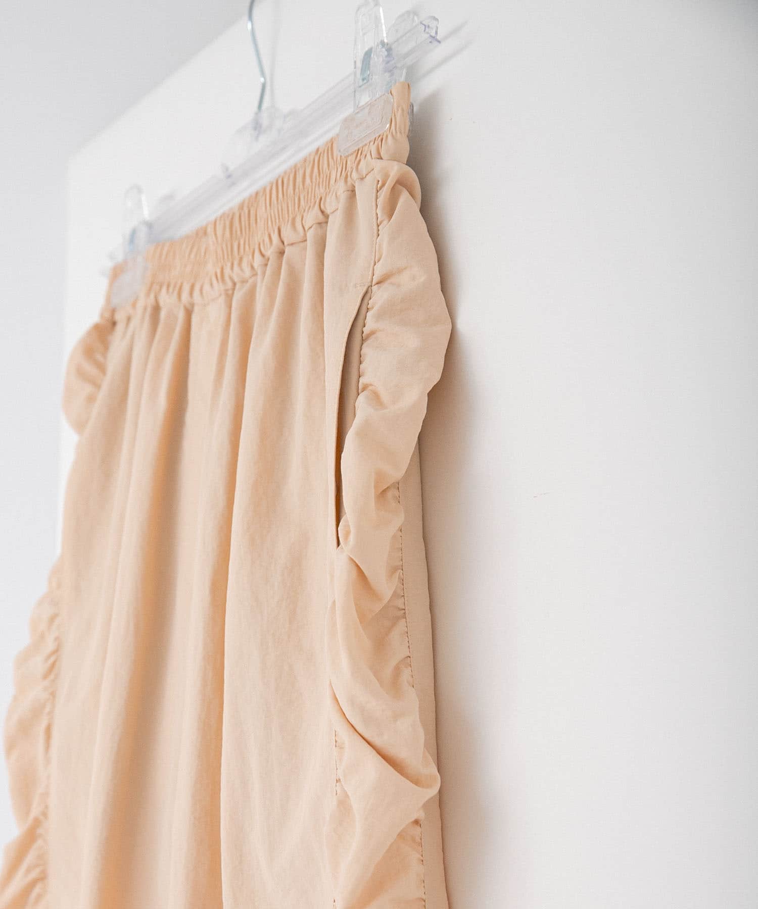 shirring easy pants アプリコット FREE