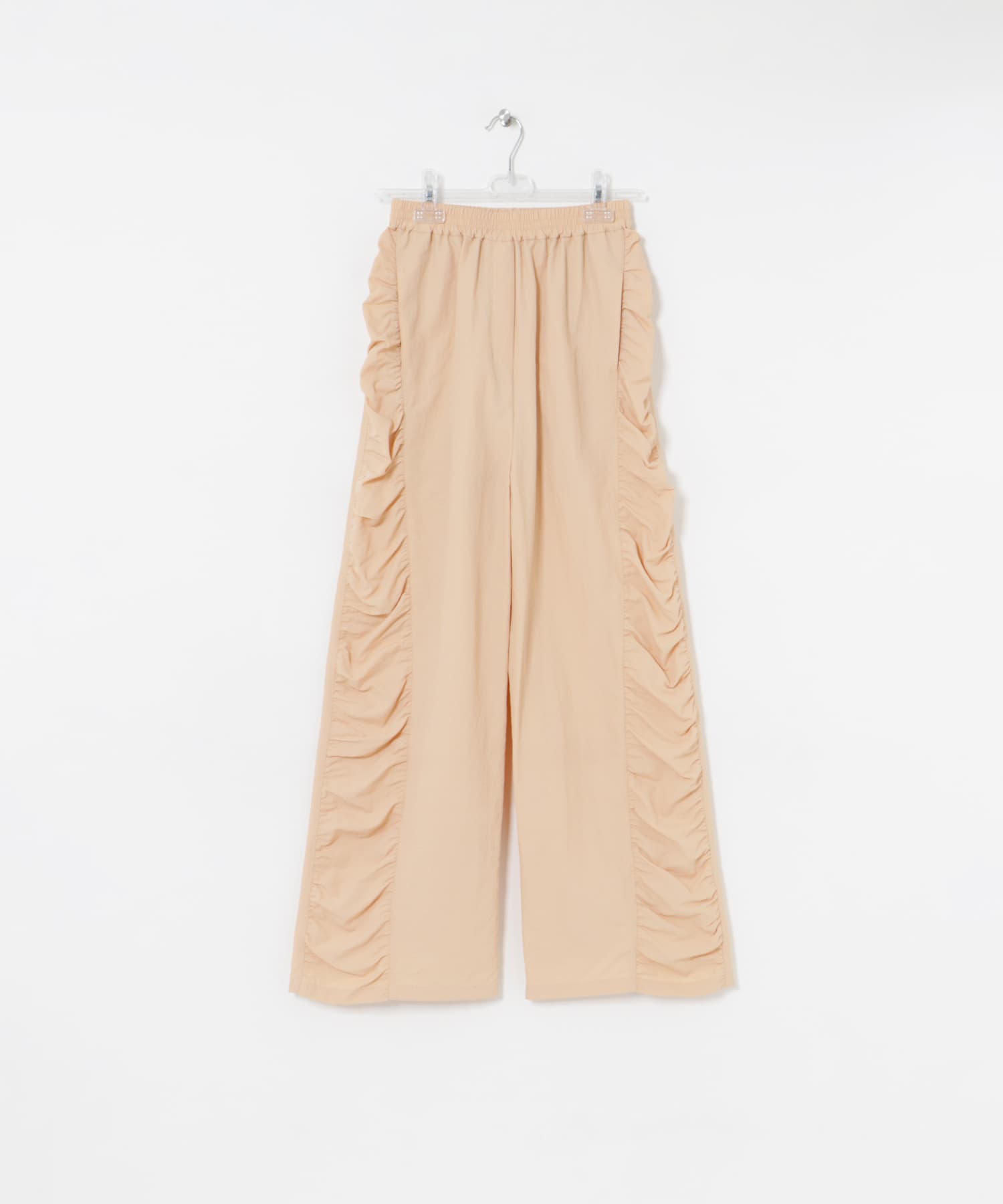shirring easy pants アプリコット FREE