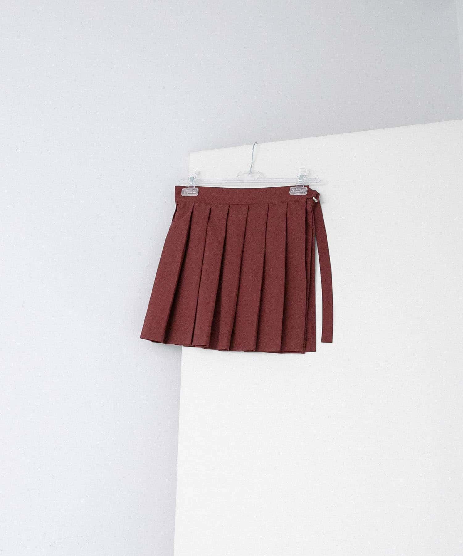 pleats wrap fake skirt