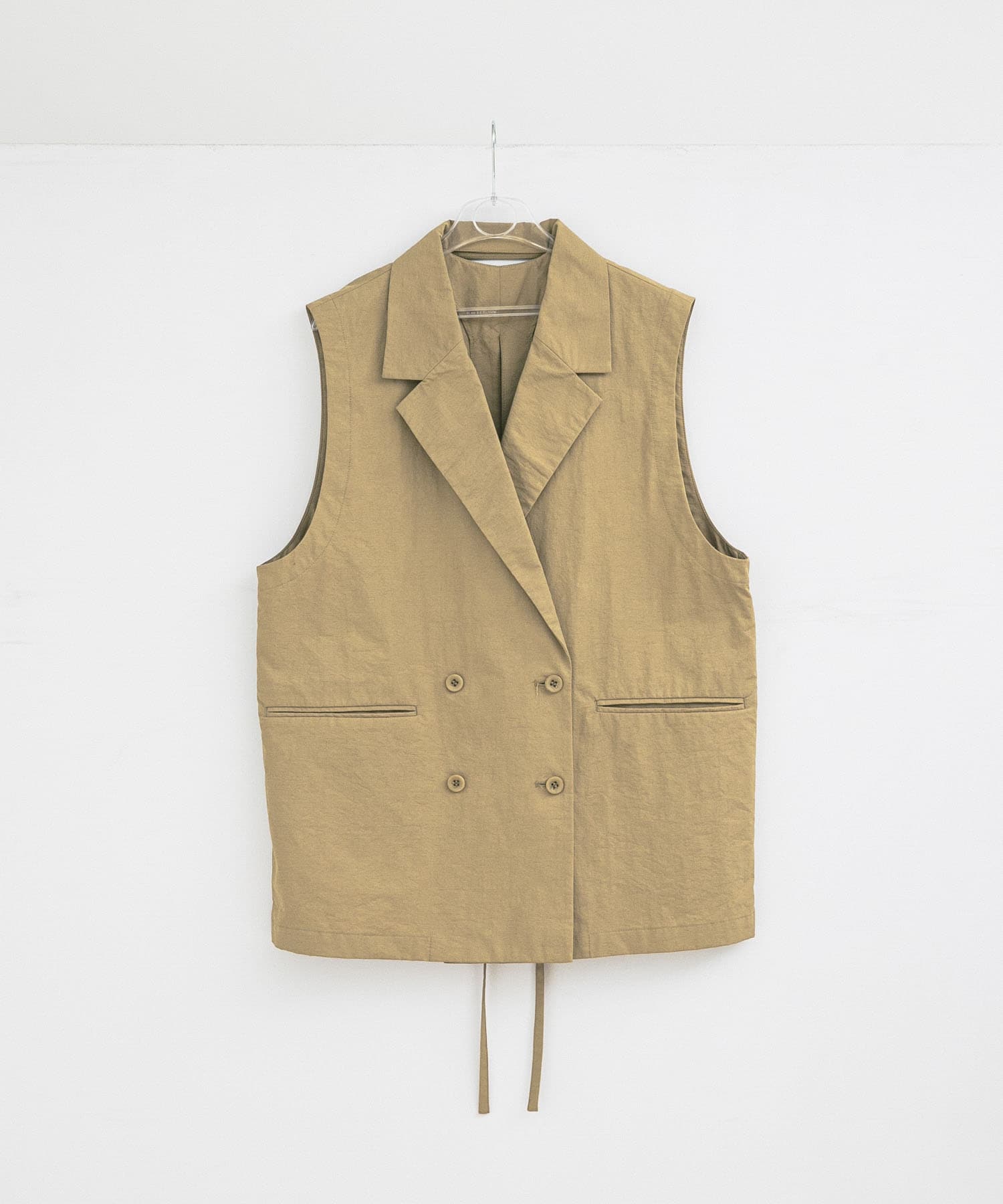 no sleeve slit jacket キャメル FREE