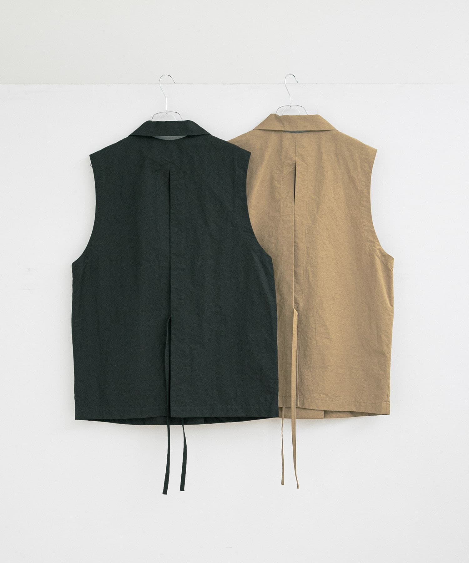no sleeve slit jacket キャメル FREE