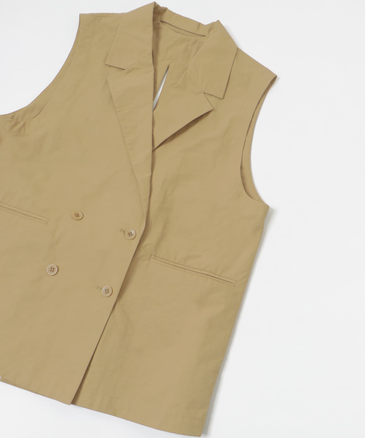 no sleeve slit jacket キャメル FREE