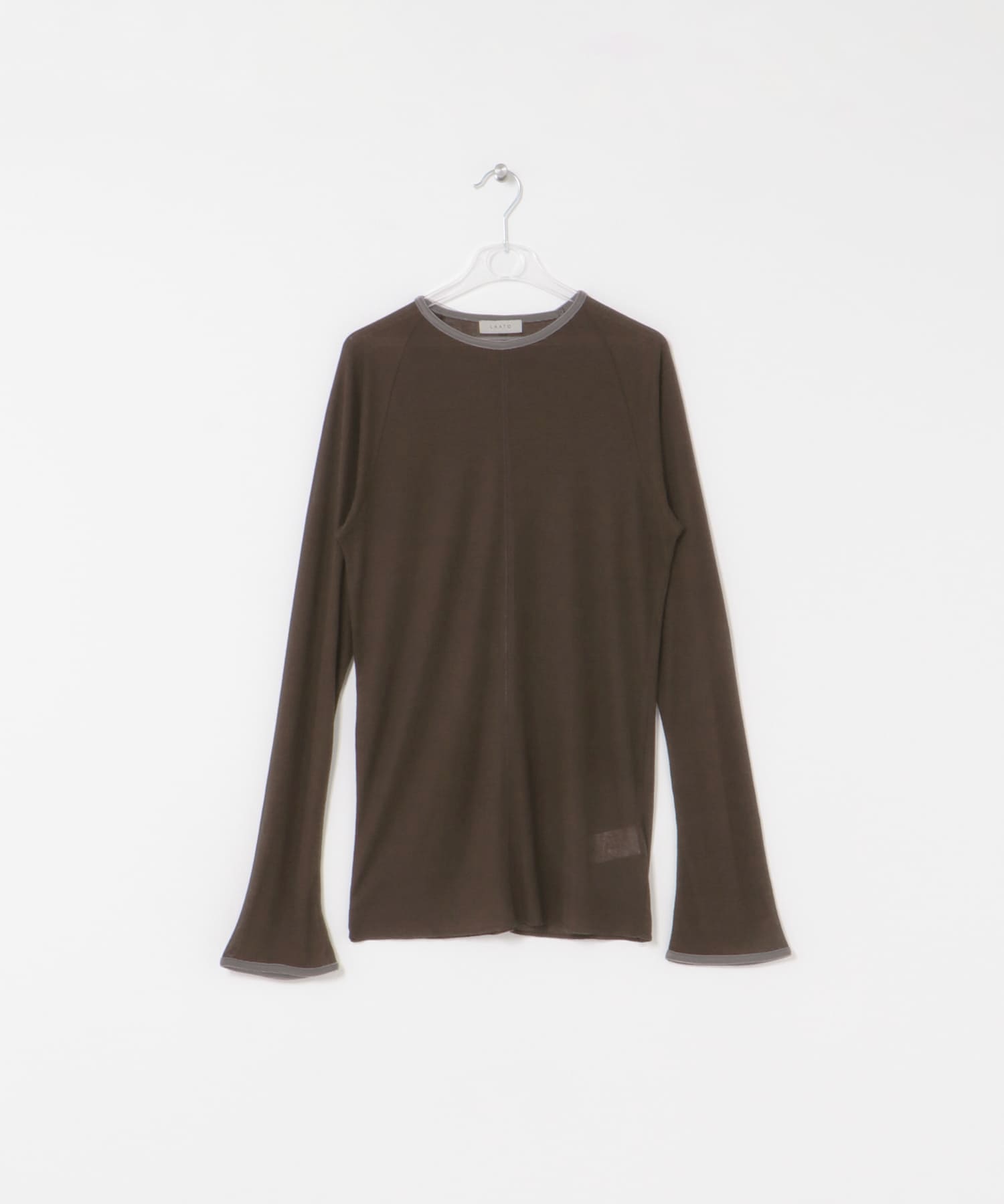 piping velor sheer tee チョコレート FREE