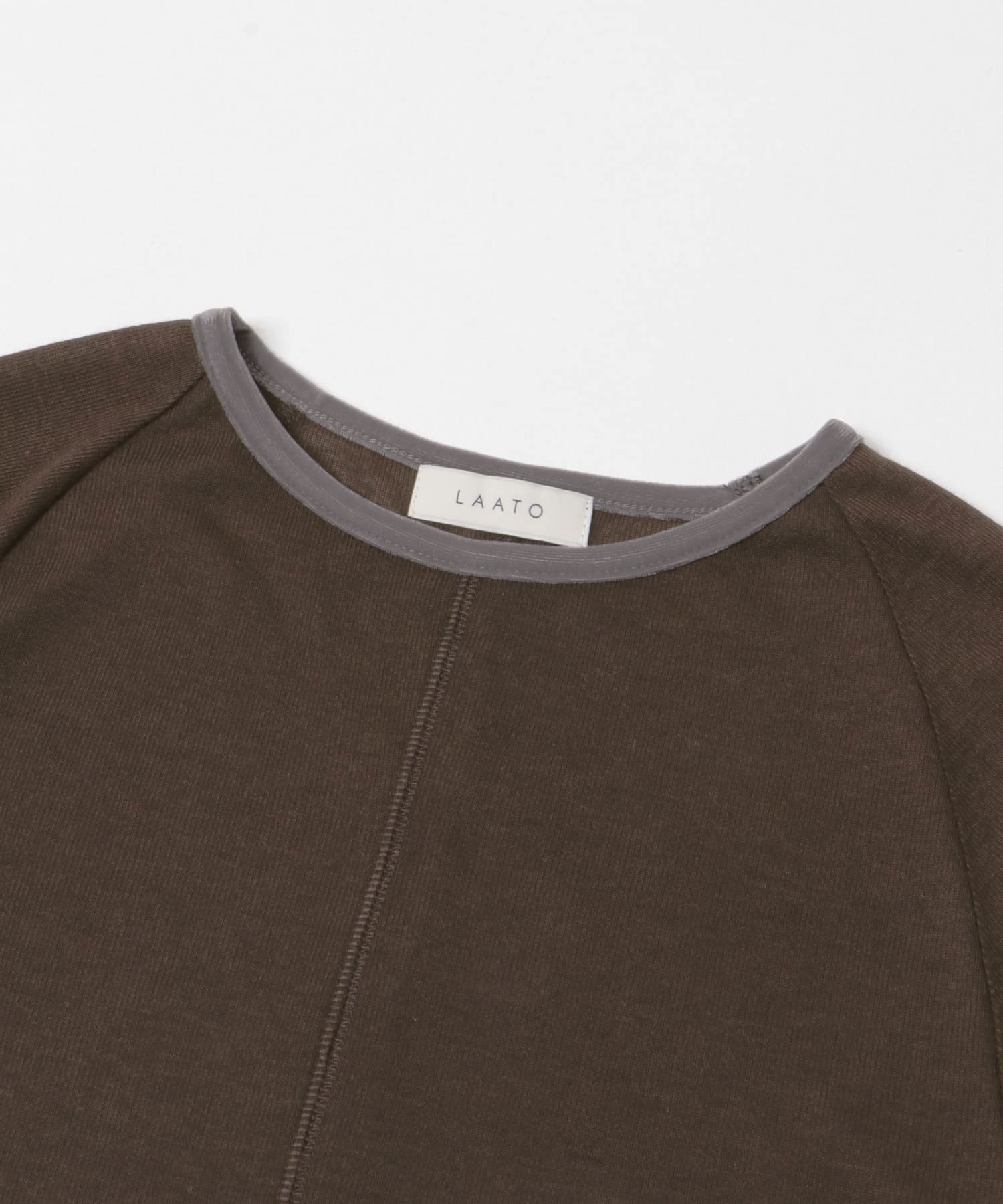 piping velor sheer tee チョコレート FREE