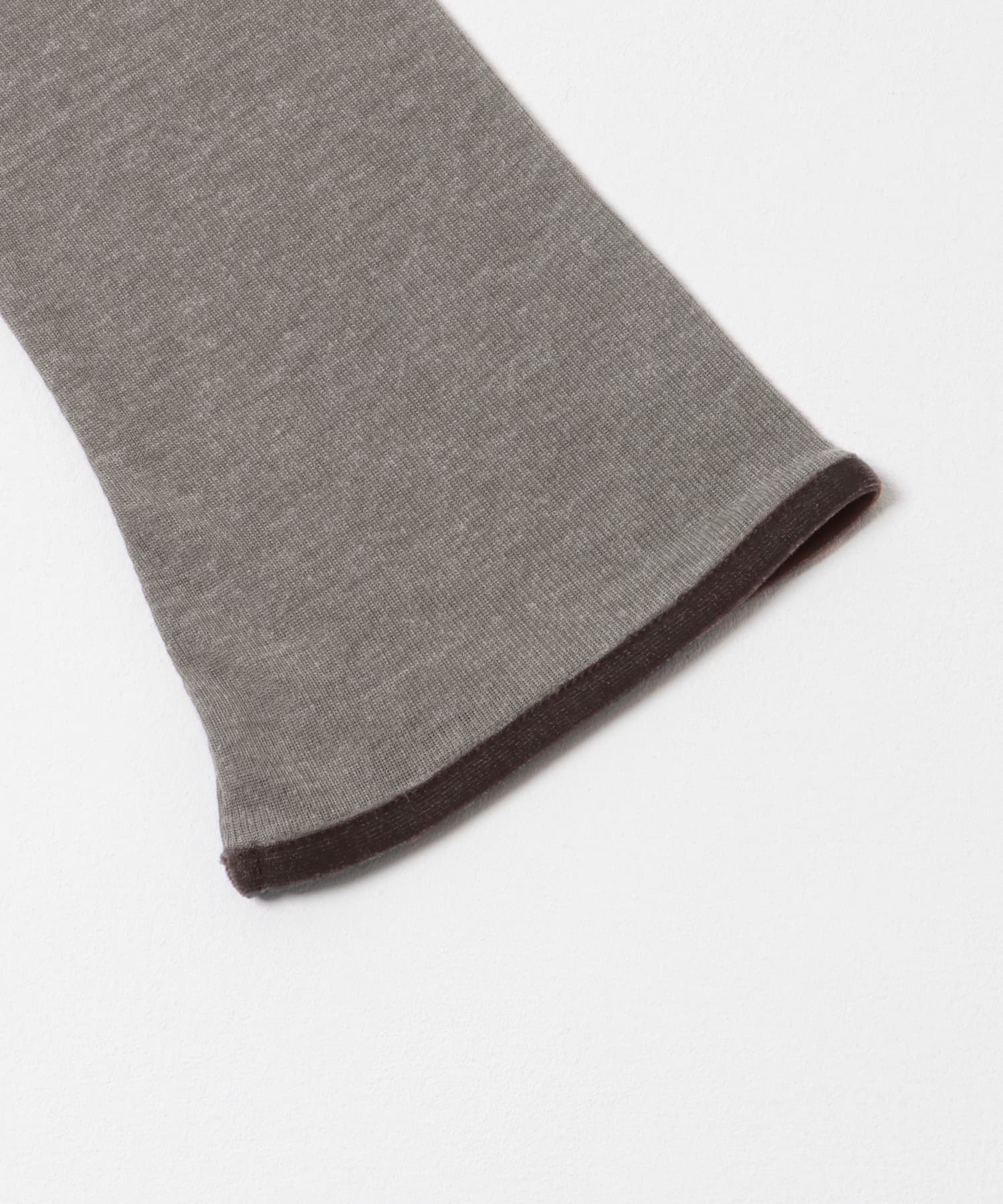 piping velor sheer tee ネズミ FREE