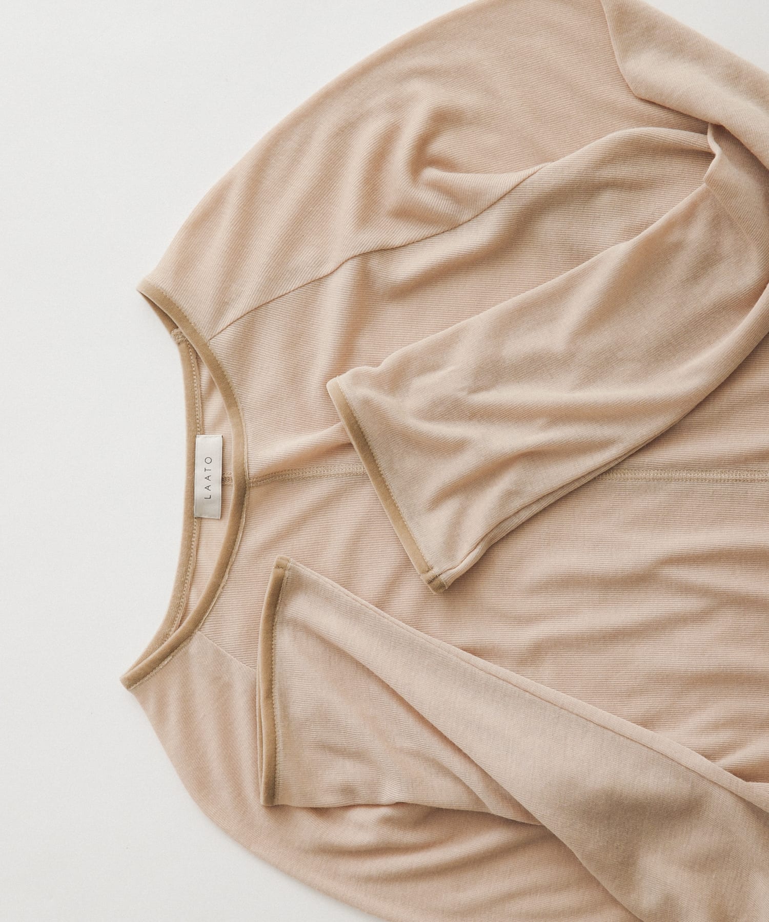 piping velor sheer tee ミスト FREE