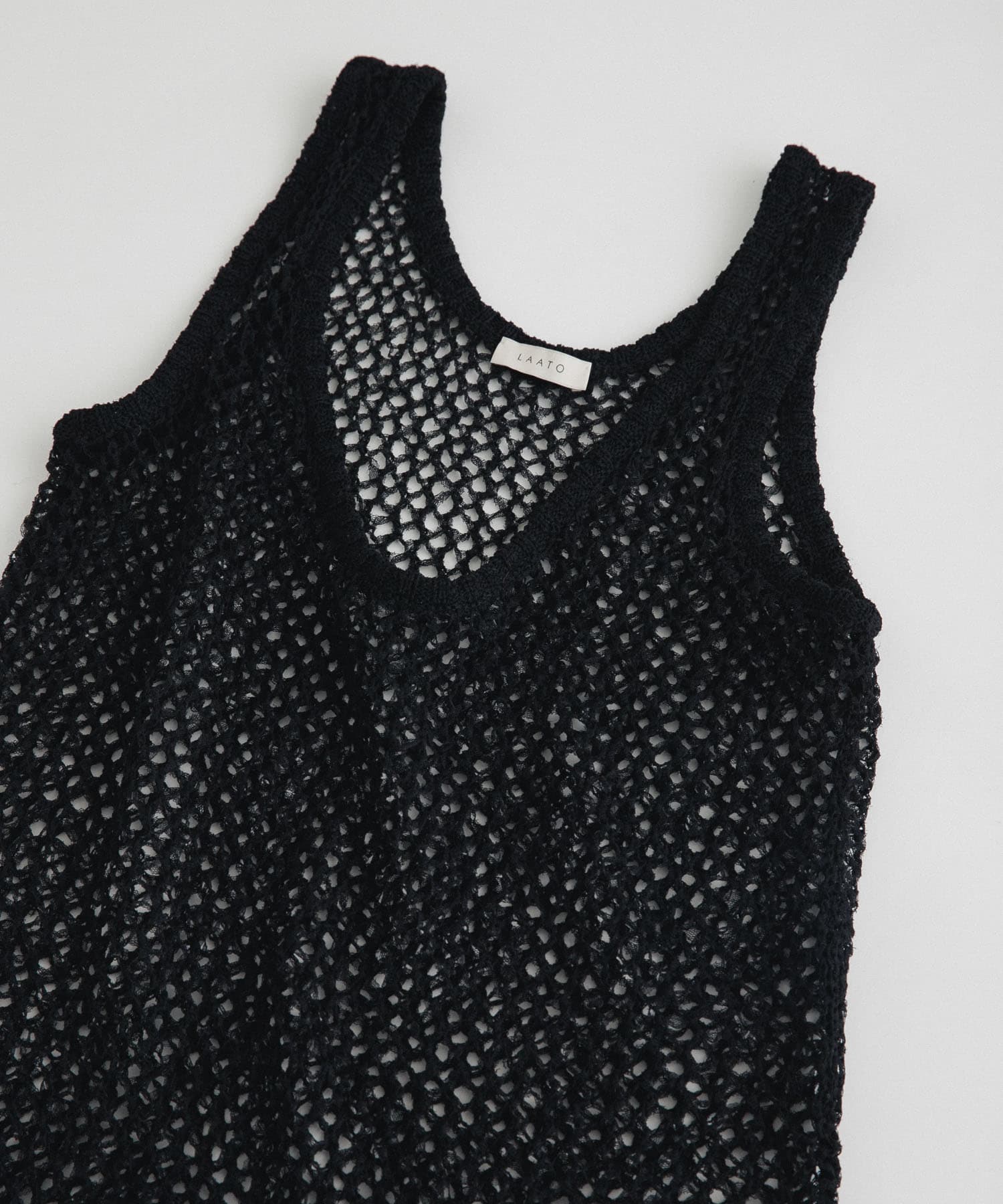 tulle mesh knit tank インク FREE