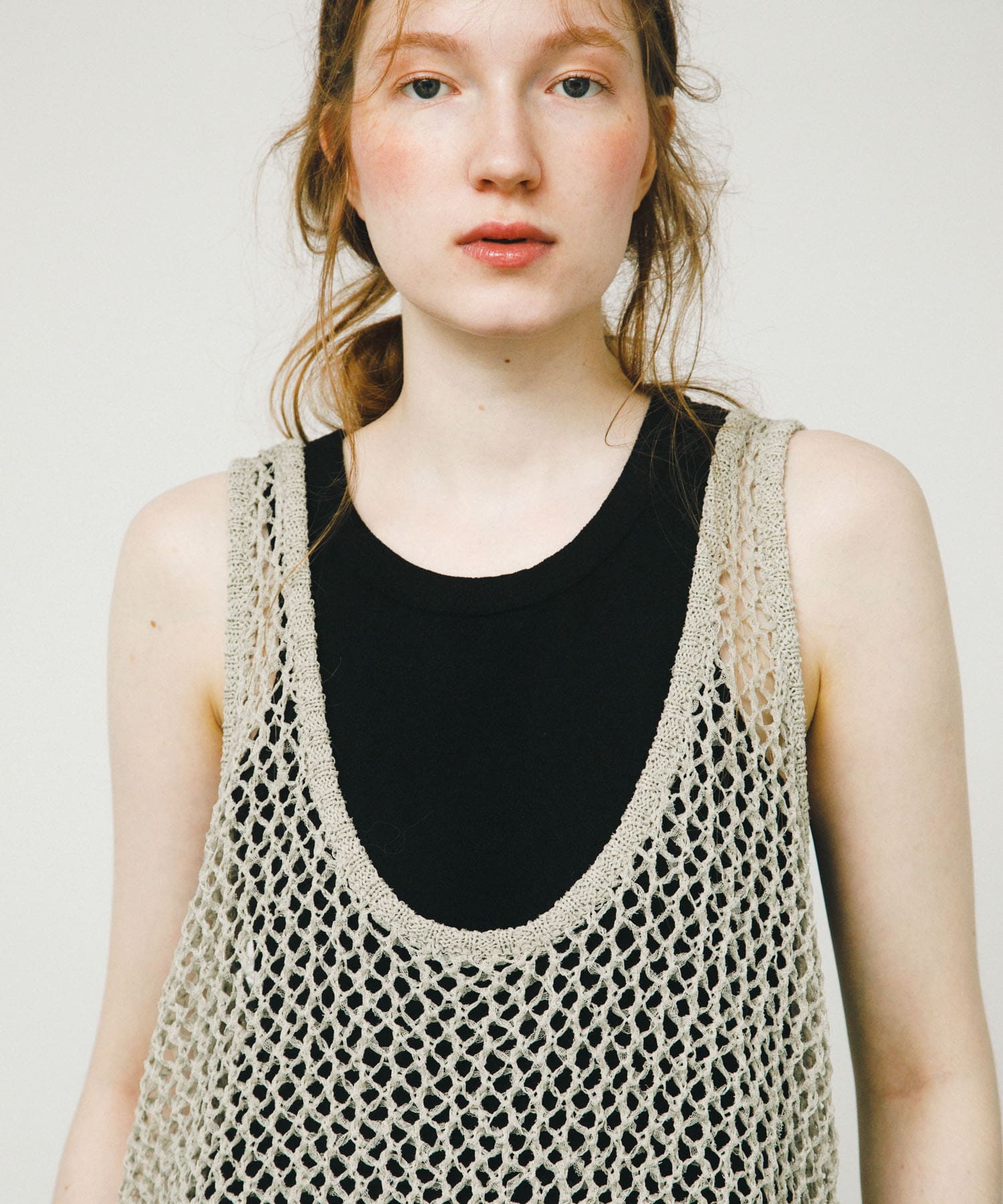 tulle mesh knit tank
