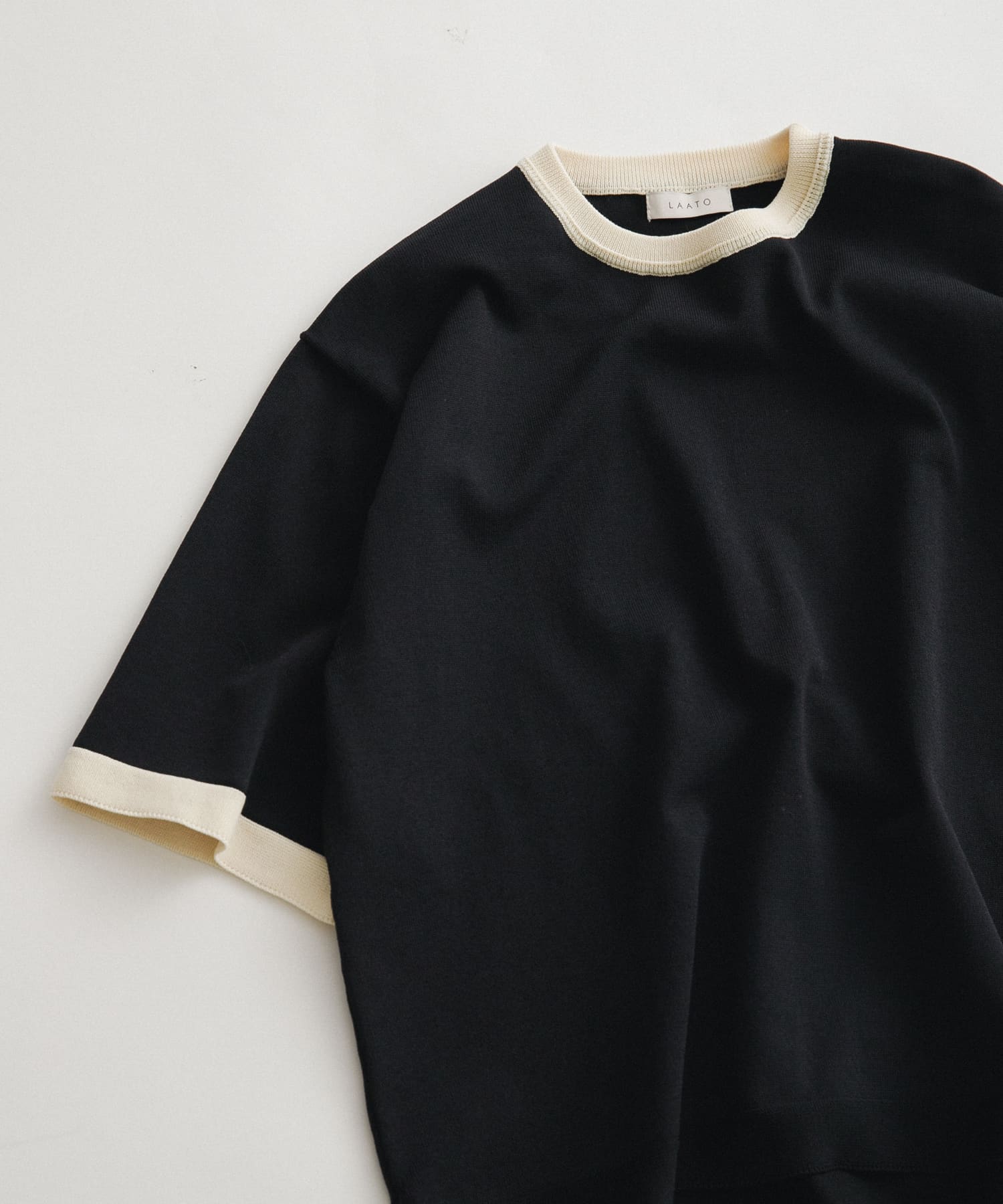 ringer knit tee インク FREE