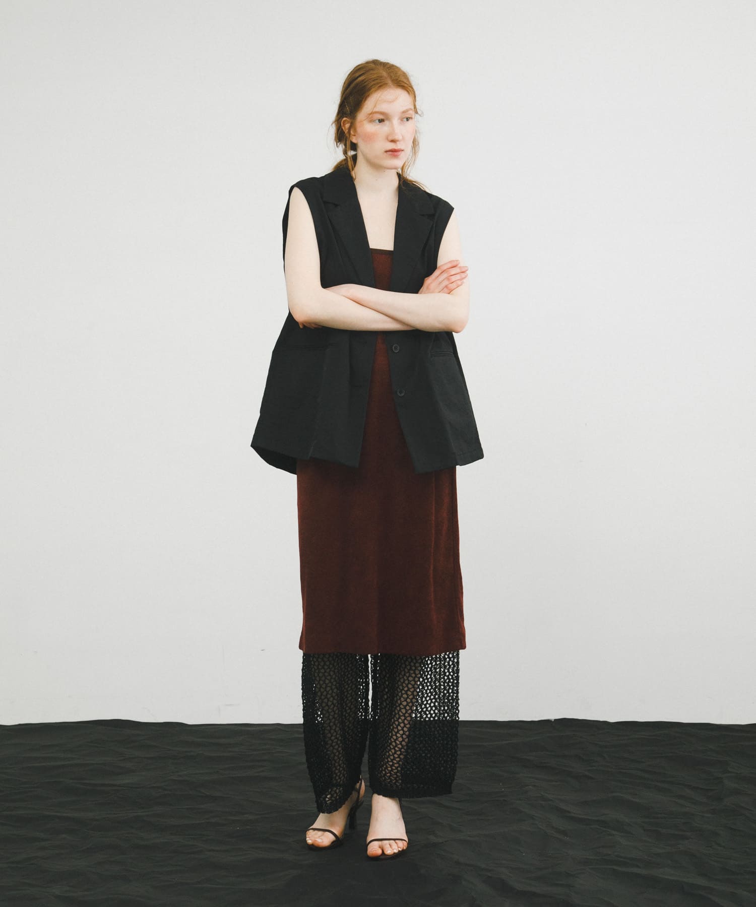 tulle mesh knit pants
