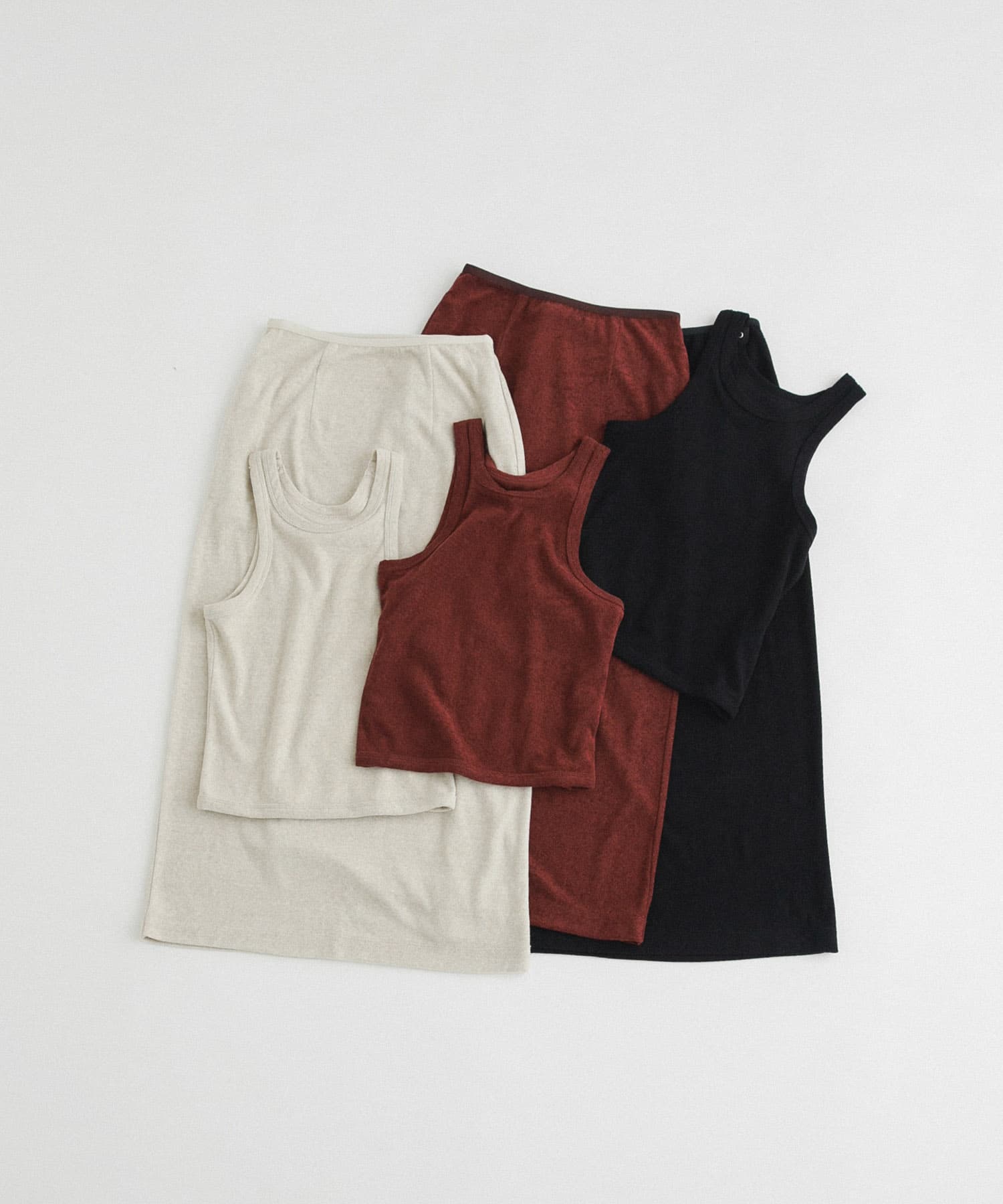 tank skirt set マロン FREE