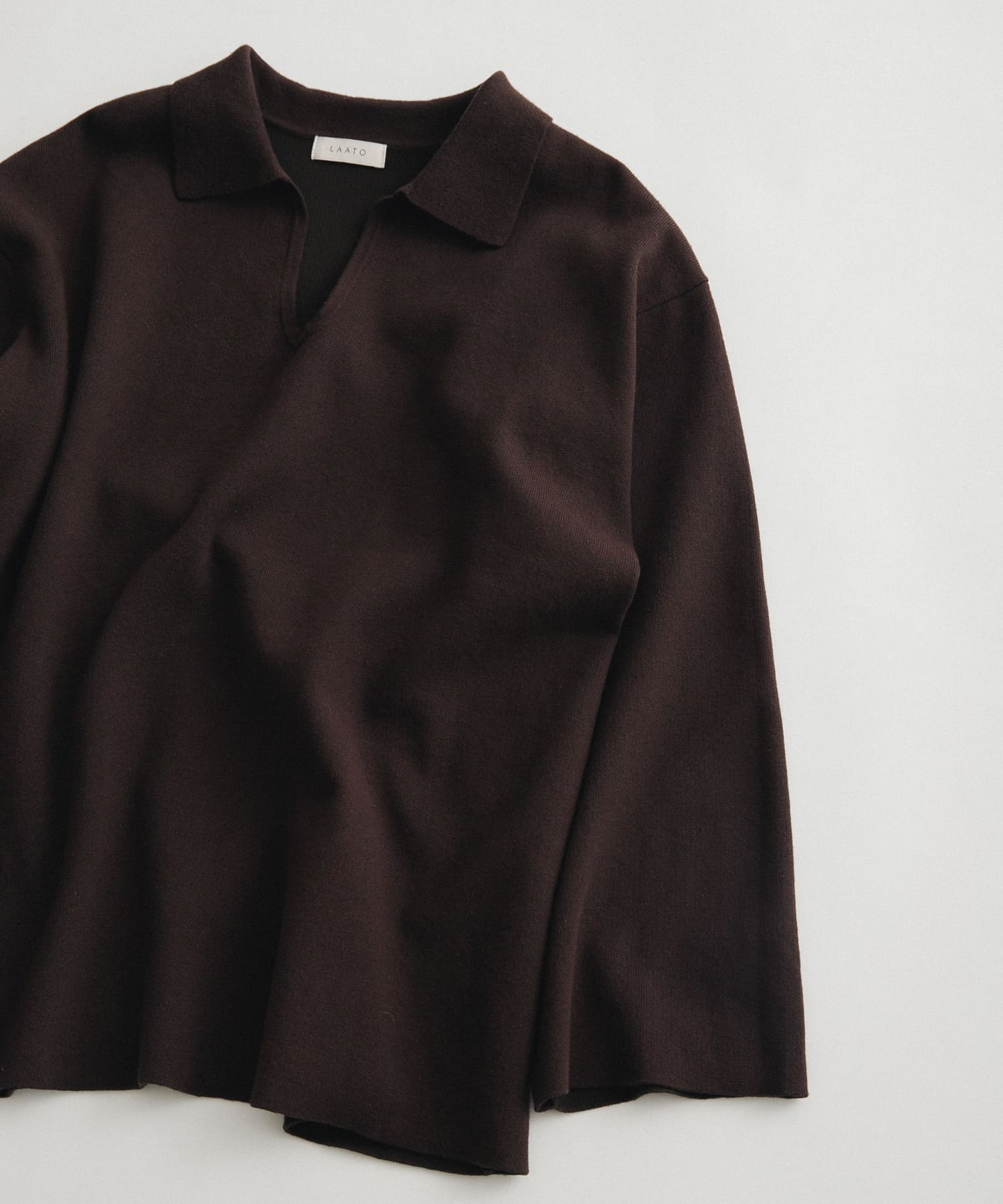 sweat style polo knit チョコレート FREE
