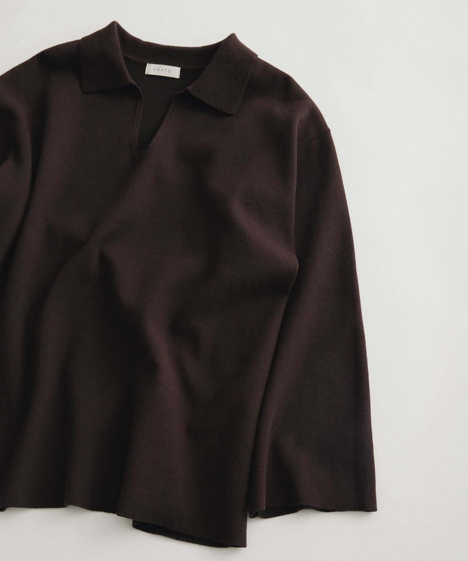 sweat style polo knit チョコレート FREE