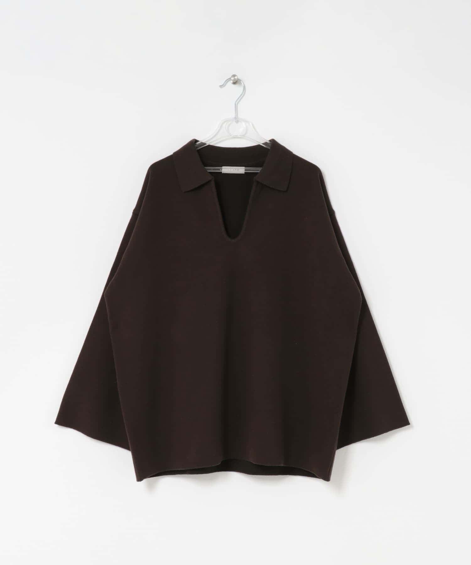 sweat style polo knit チョコレート FREE