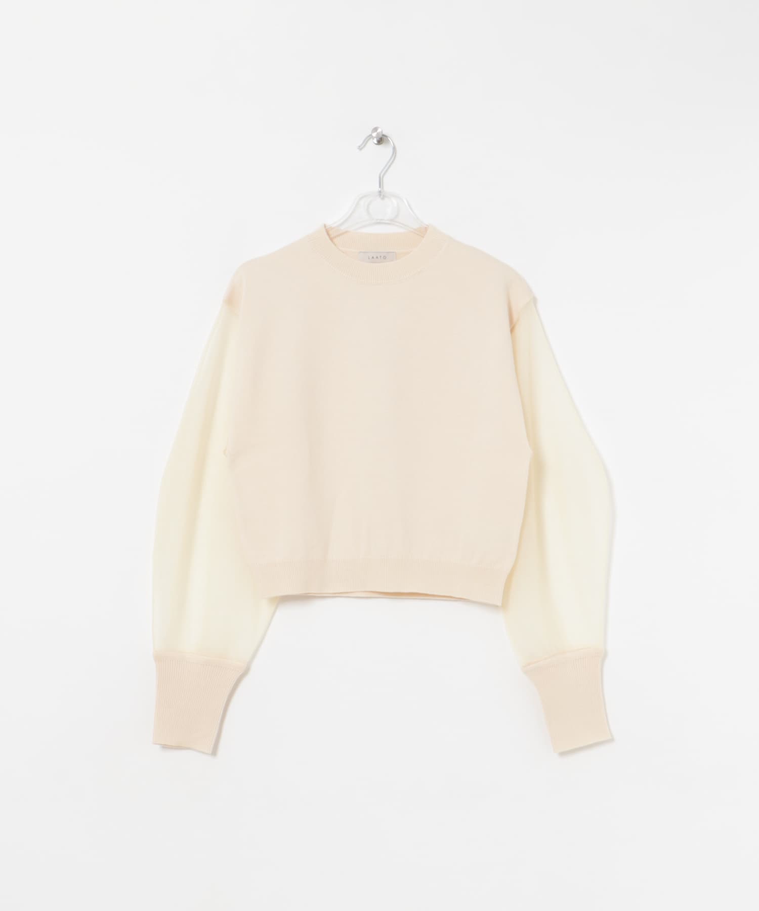 sheer sleeve knit クリーム FREE