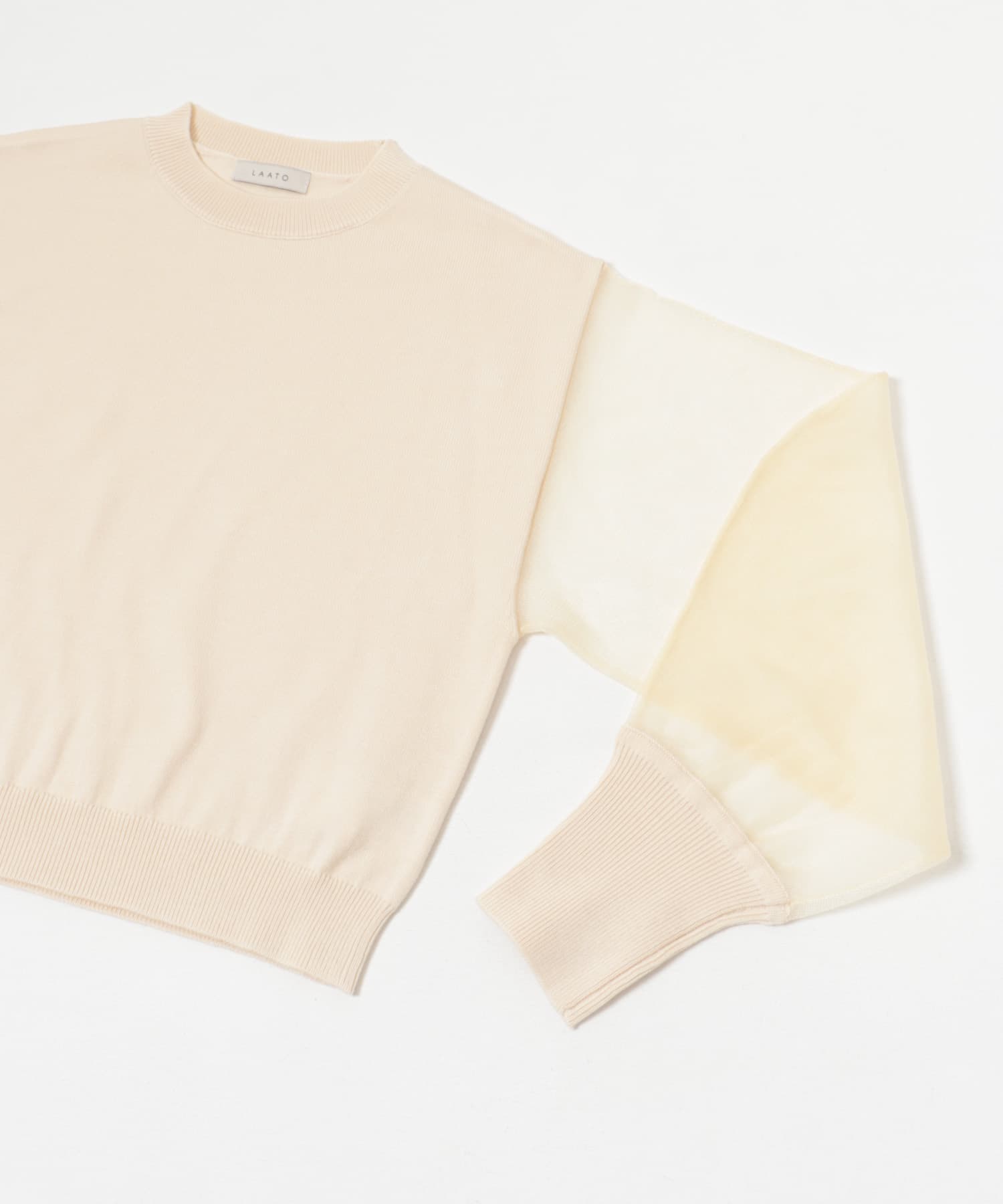 sheer sleeve knit クリーム FREE