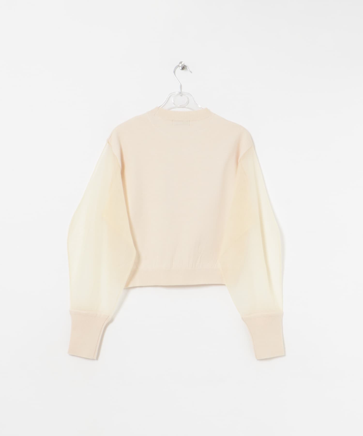 sheer sleeve knit クリーム FREE