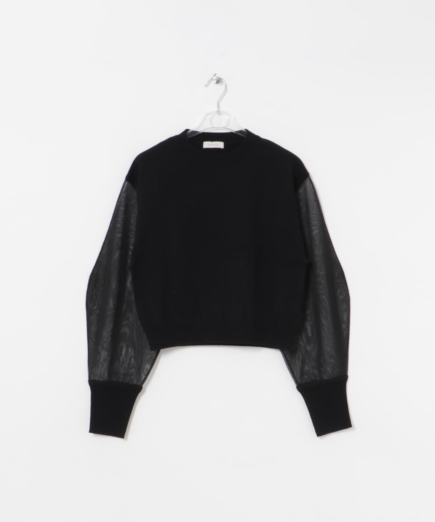 sheer sleeve knit インク FREE