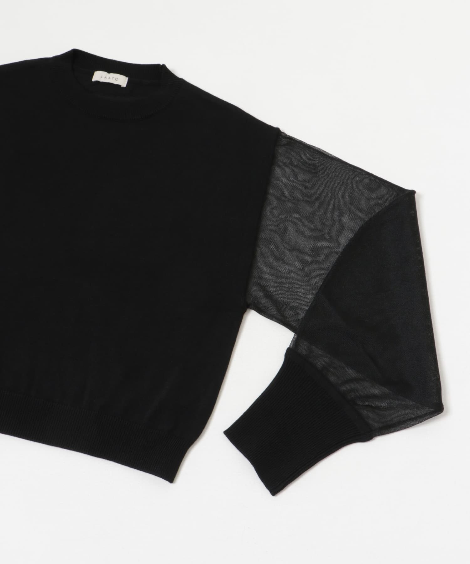 sheer sleeve knit インク FREE