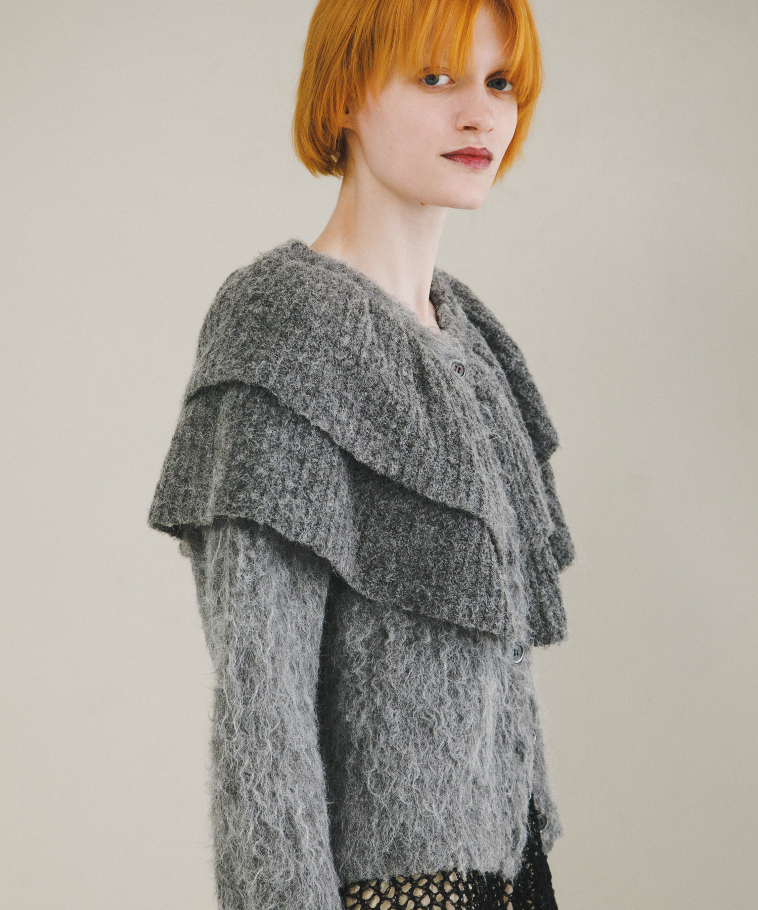 frill frill knit cardigan