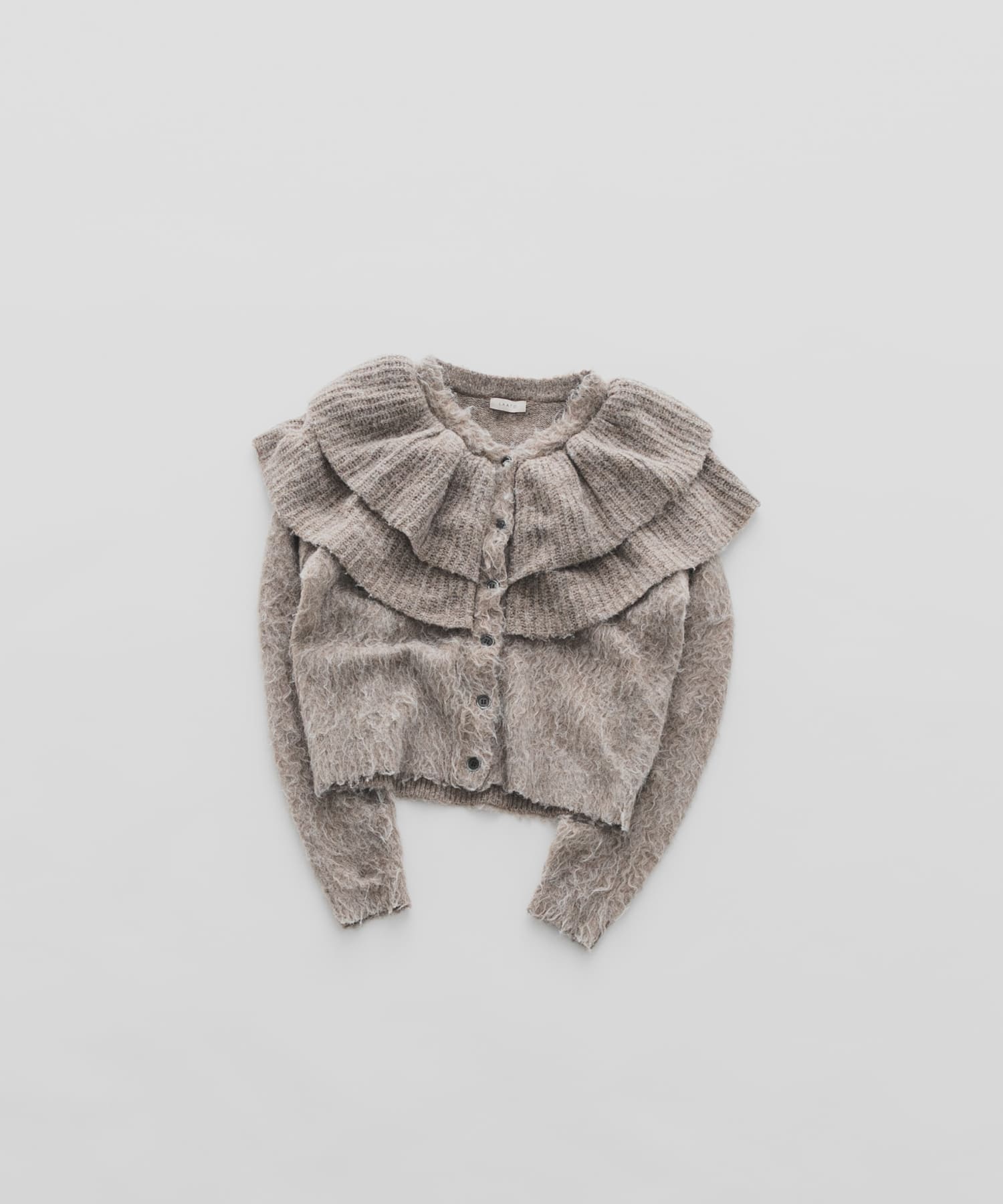 frill frill knit cardigan ラテ FREE
