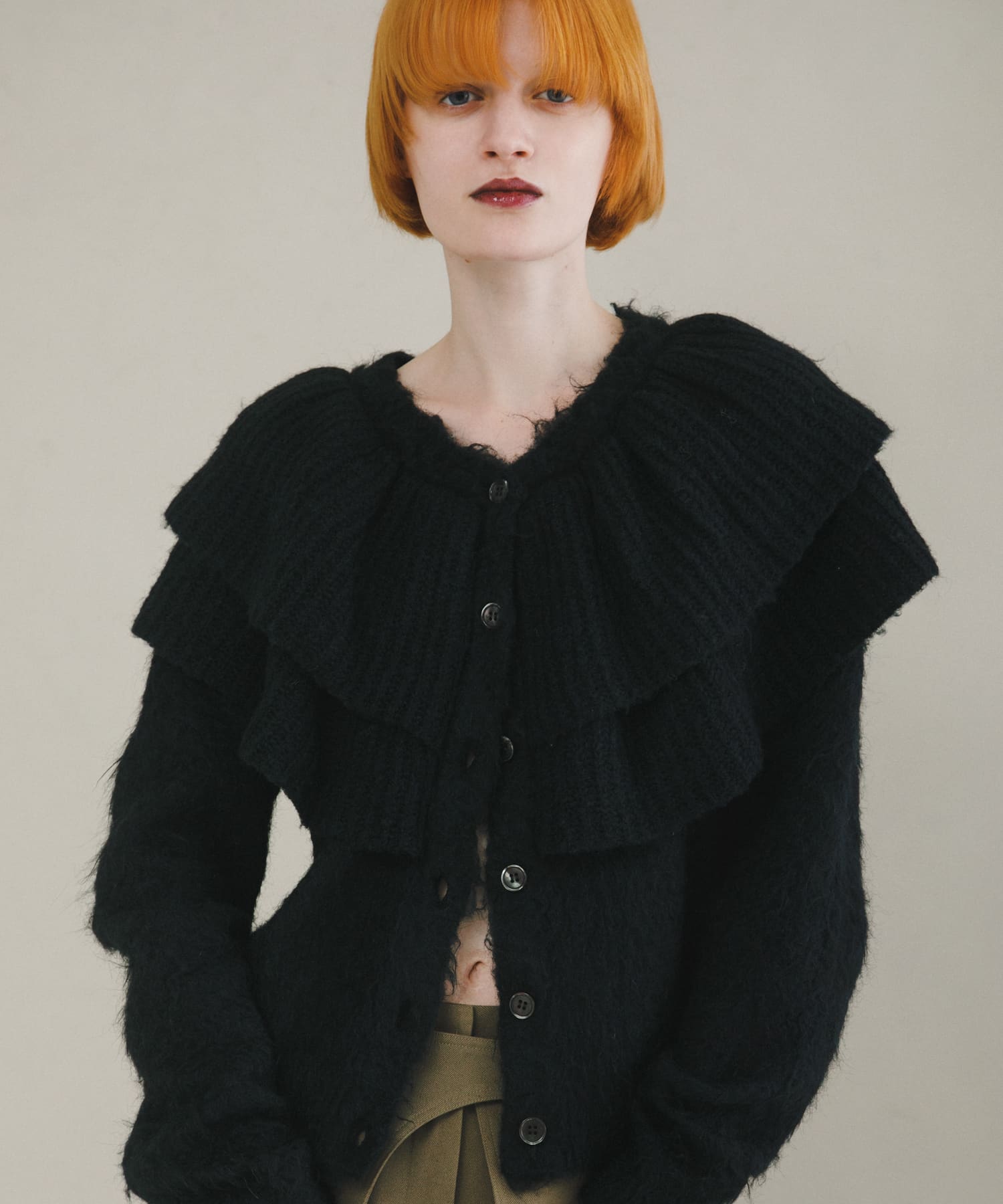 frill frill knit cardigan