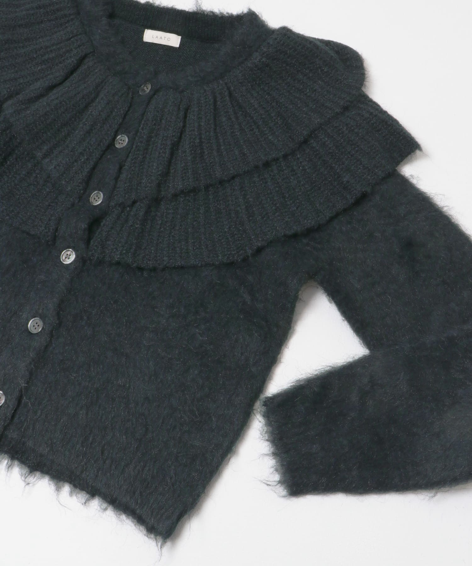frill frill knit cardigan モス FREE