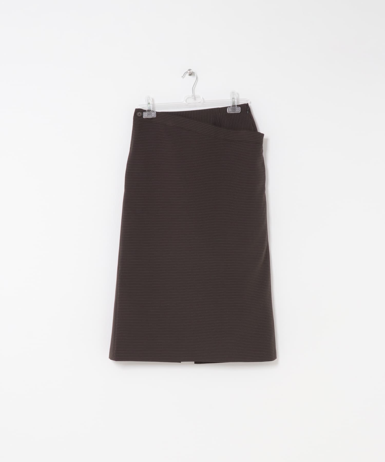 stripe midi skirt マロン FREE