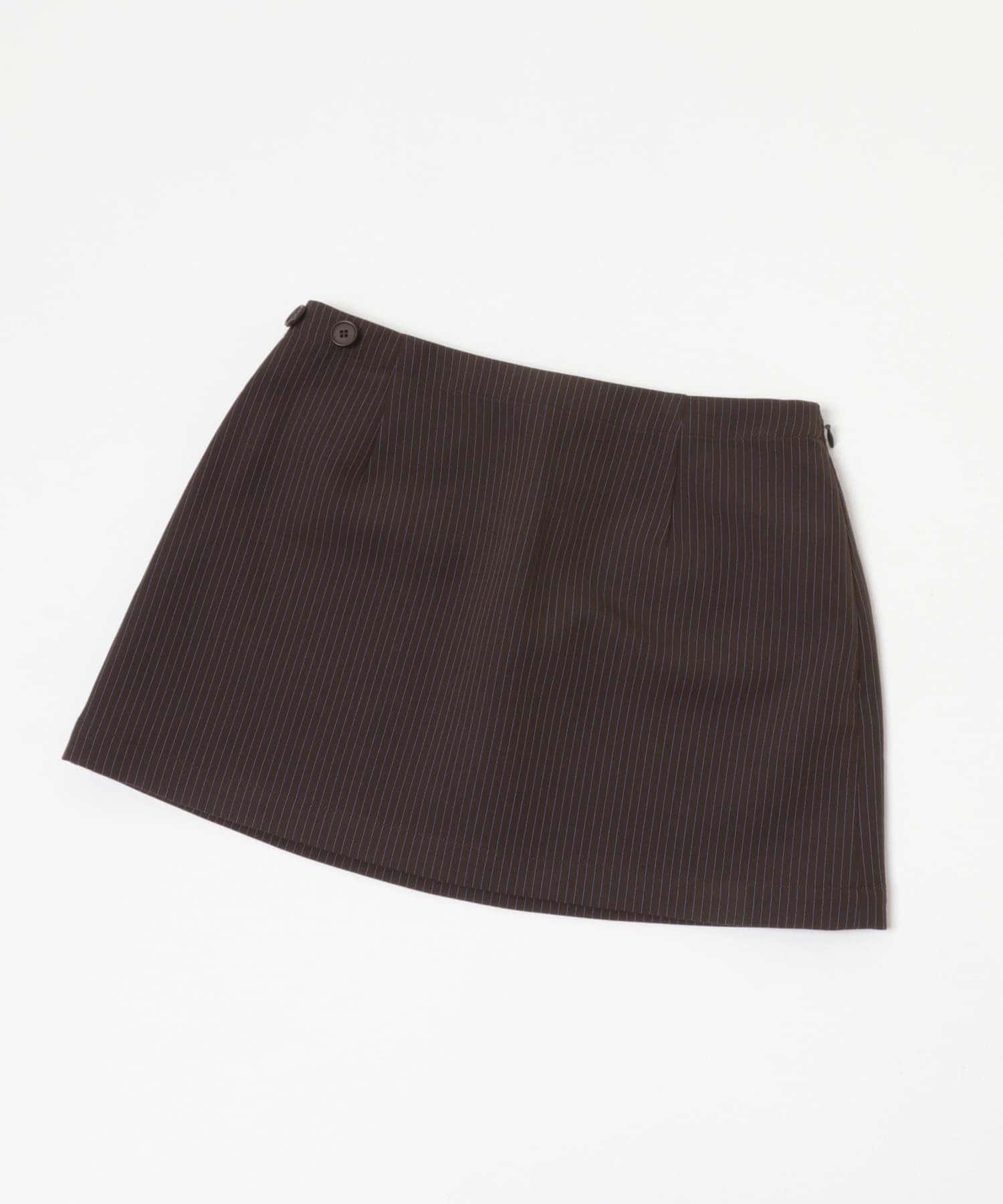 stripe midi skirt マロン FREE