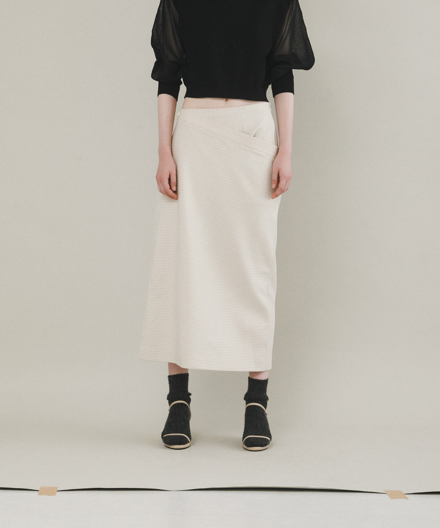stripe midi skirt