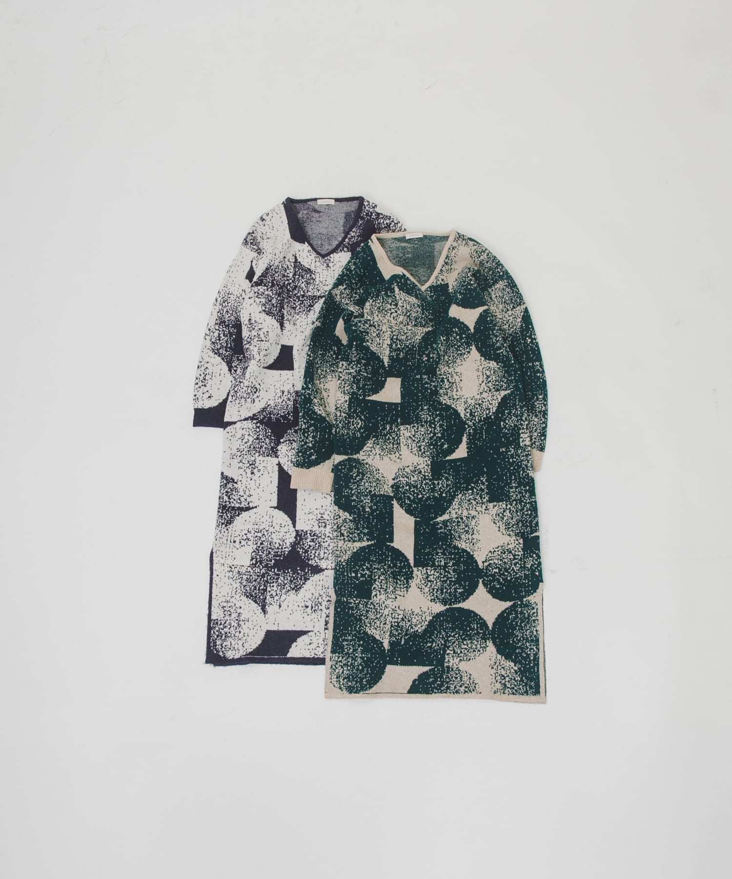 5 patterned knit dress ミドリ Free