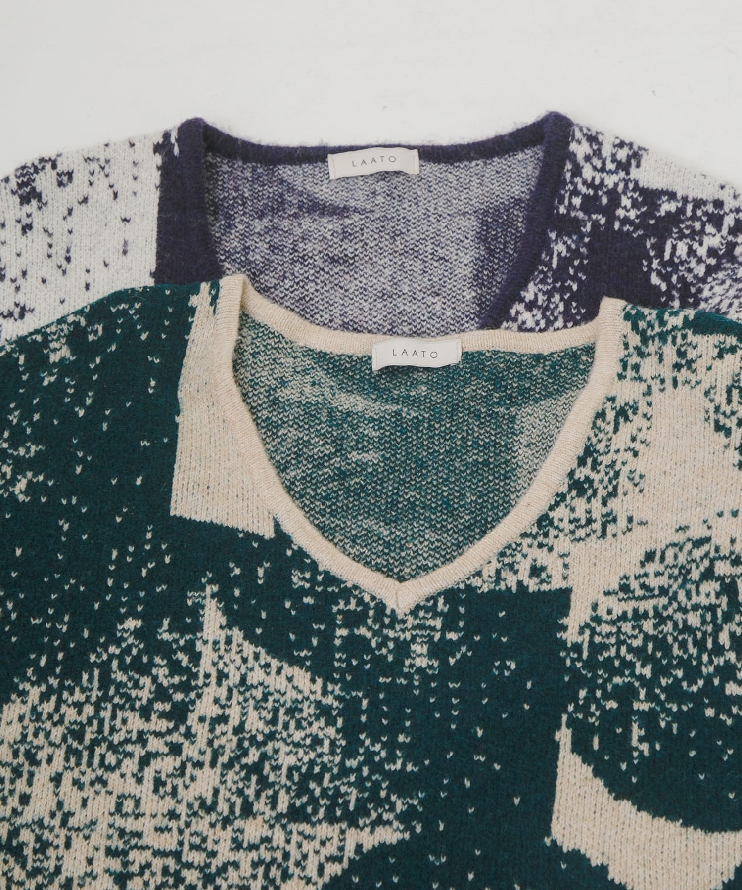 5 patterned knit dress ミドリ Free