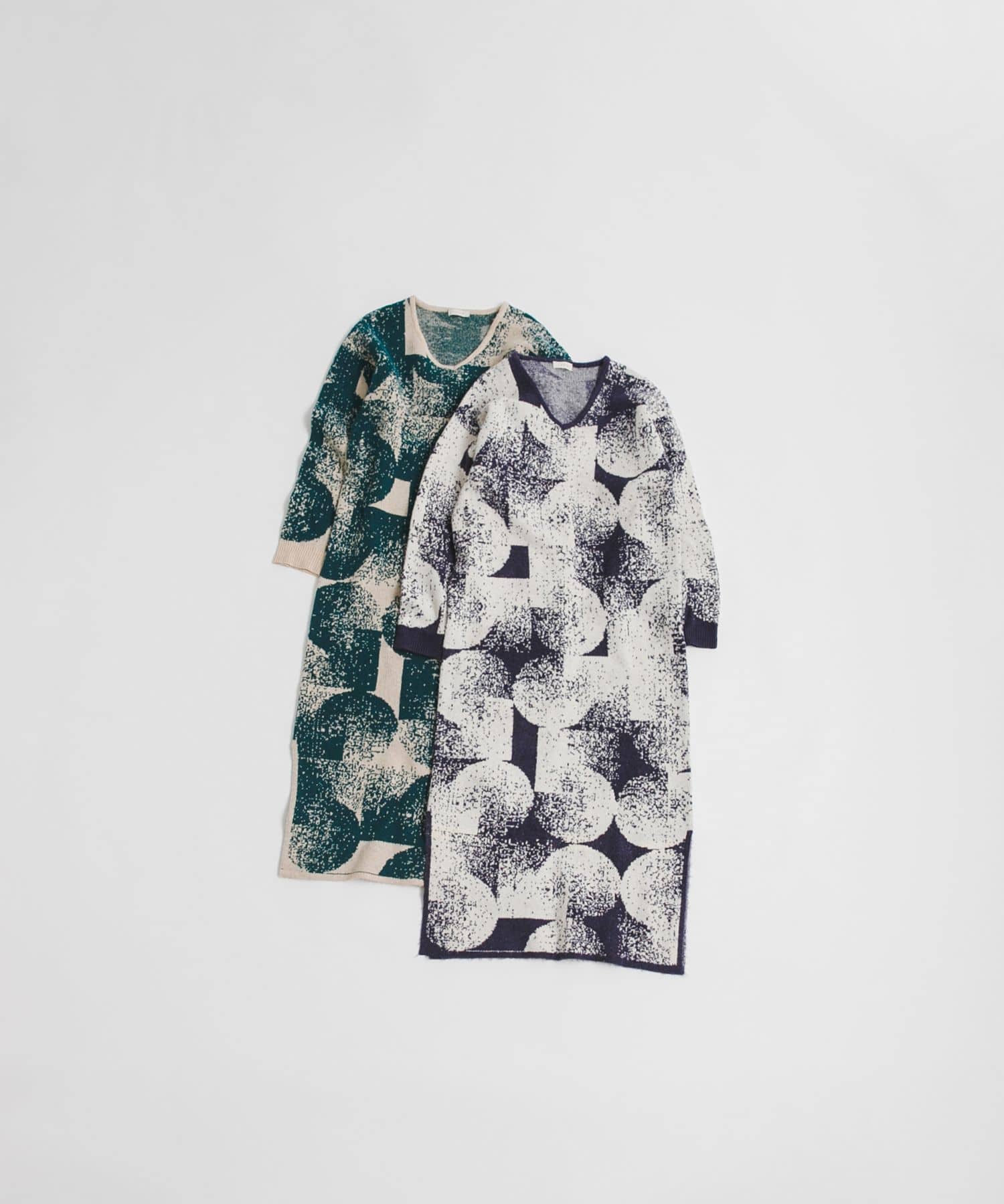 5 patterned knit dress ミドリ Free