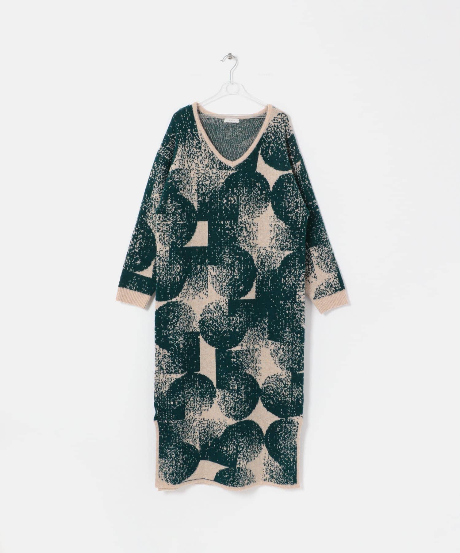 5 patterned knit dress ミドリ Free