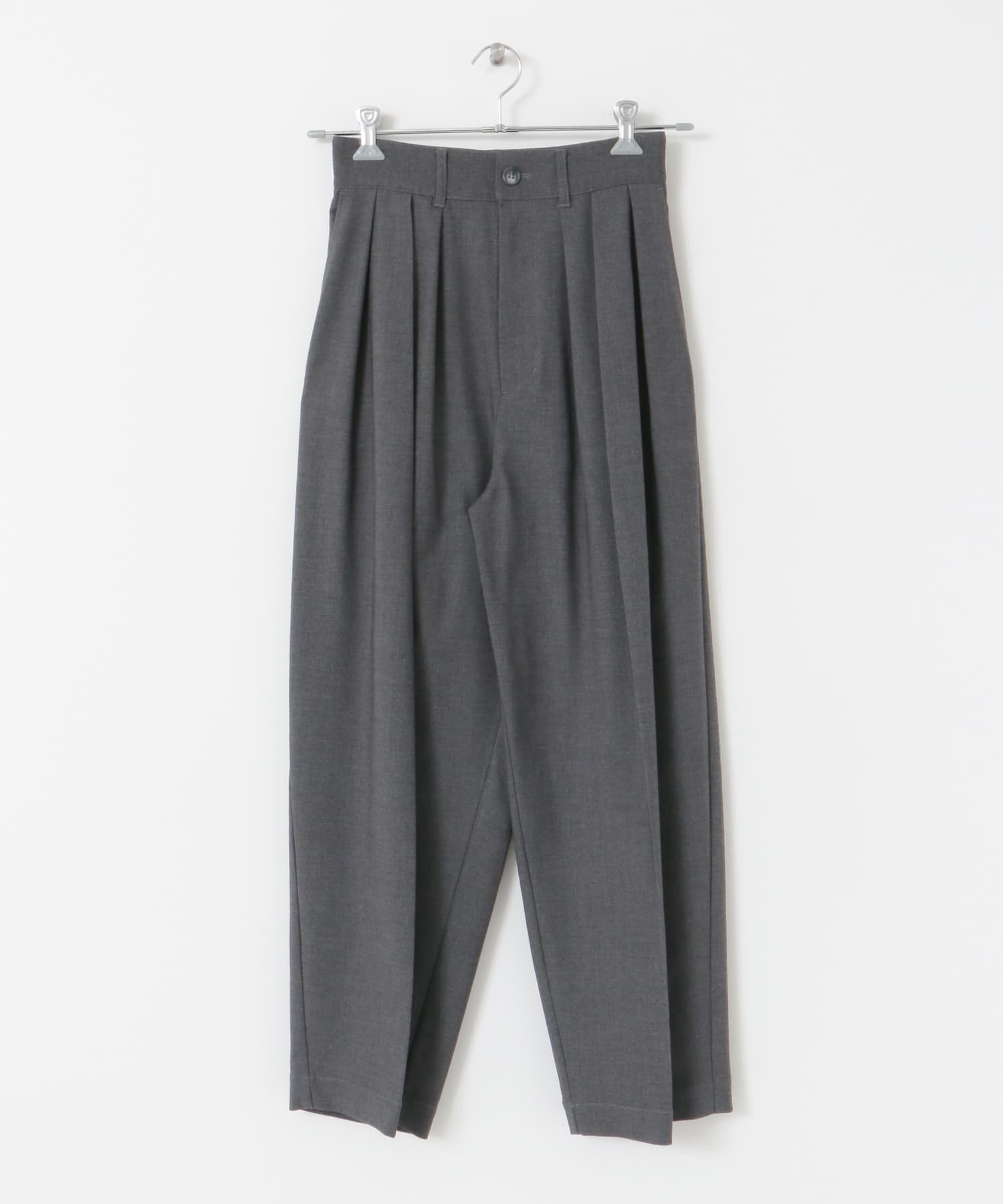 Audrey and John Wad　ワイドタックテーパードパンツ m.gry S