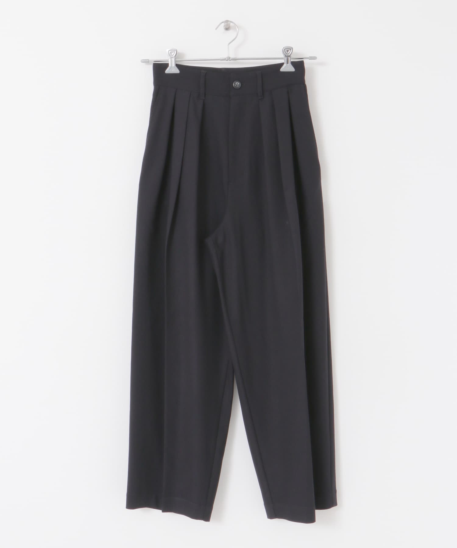 Audrey and John Wad　ワイドタックテーパードパンツ nvy S