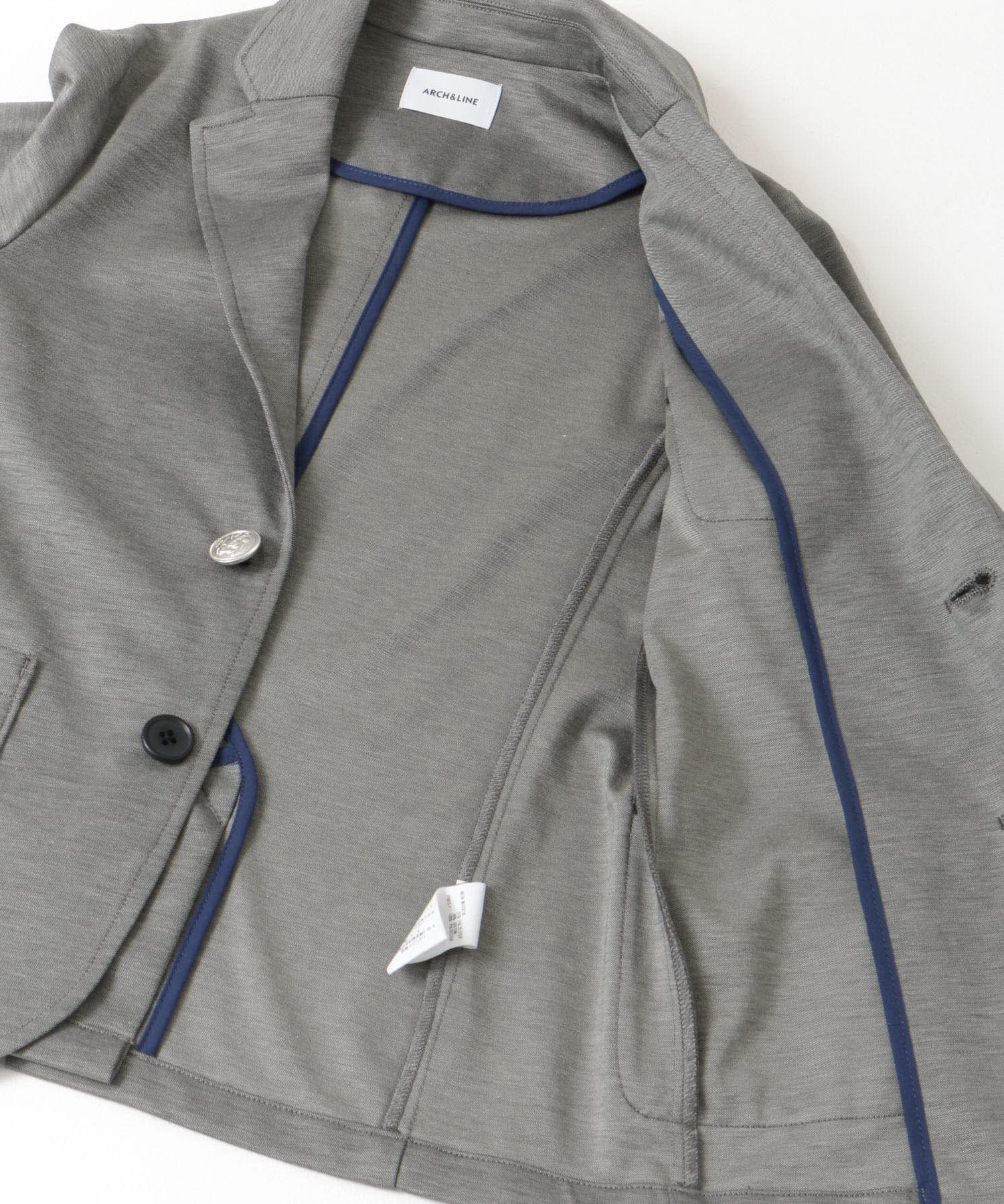 ARCH&LINE　HIGH GAUGE JERSEY BASIC JACKET 16 GRAY S