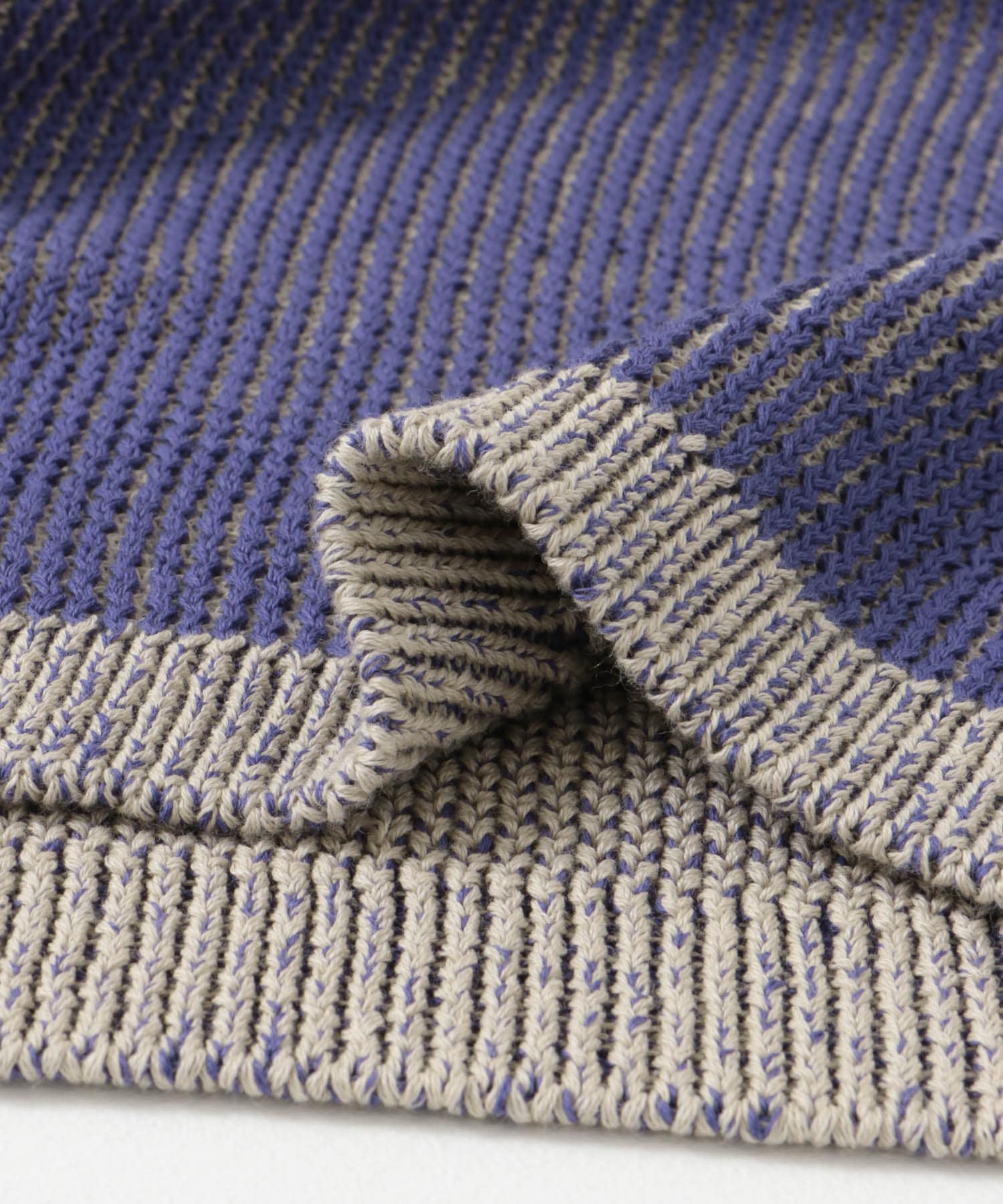 ARCH&LINE　GIMA STRIPE KNIT VEST 65 R.BLUE S