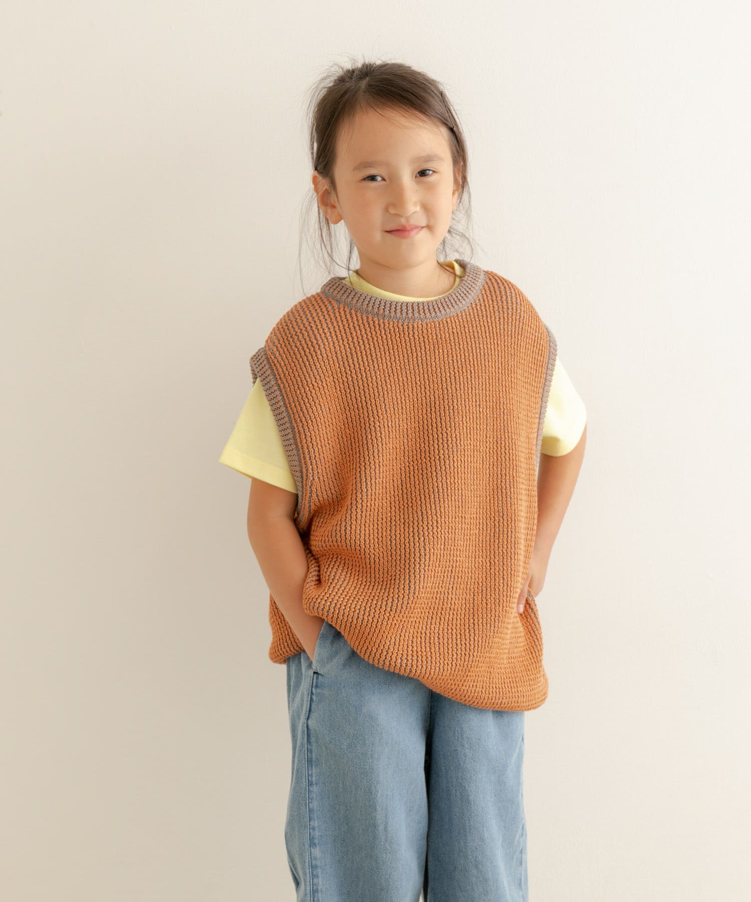ARCH&LINE　GIMA STRIPE KNIT VEST
