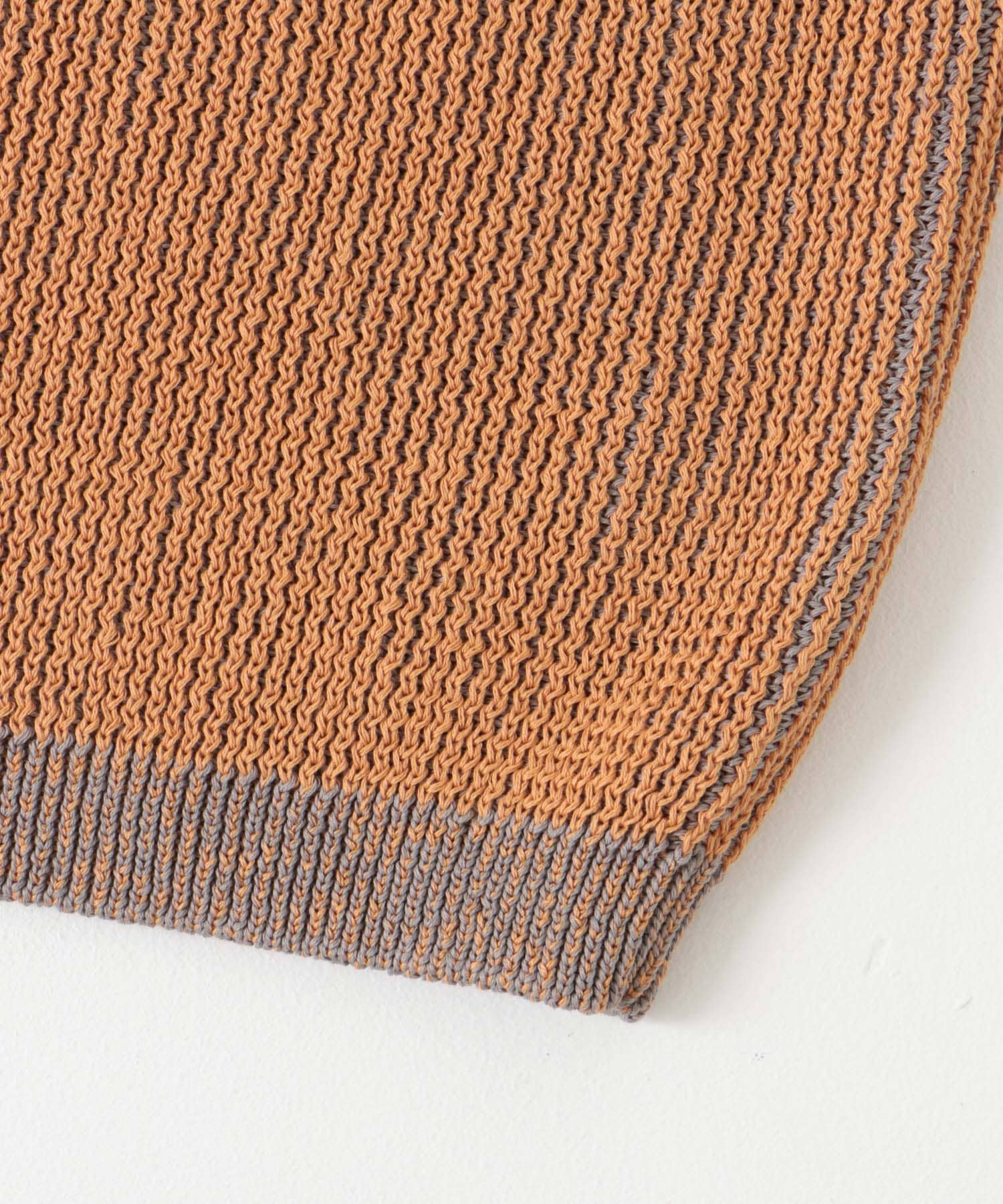 ARCH&LINE　GIMA STRIPE KNIT VEST 27 ORANGE S