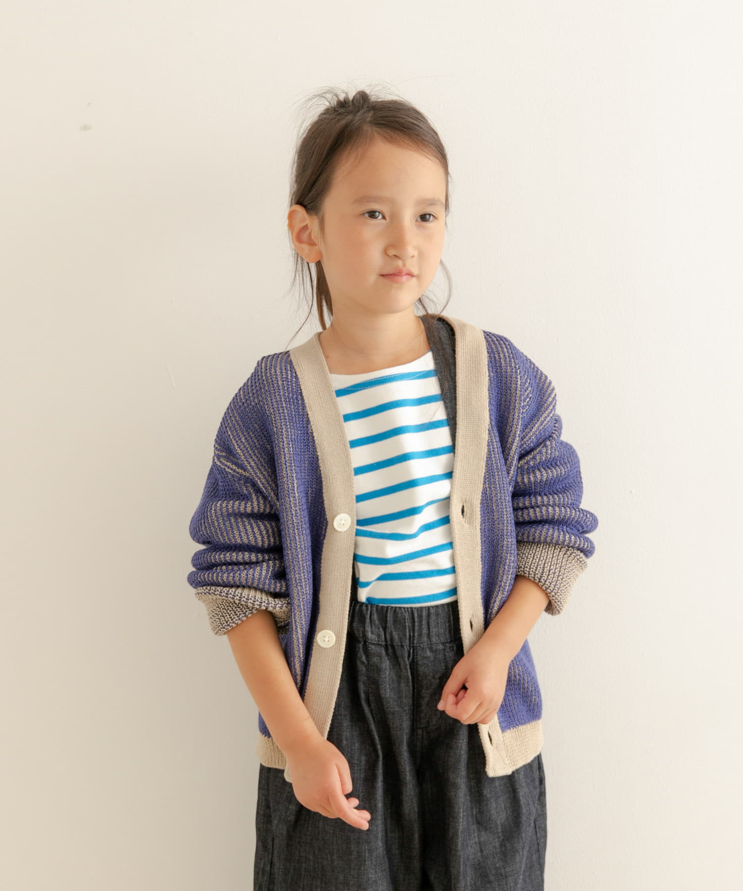 ARCH&LINE　GIMA STRIPE KNIT CARDIGAN