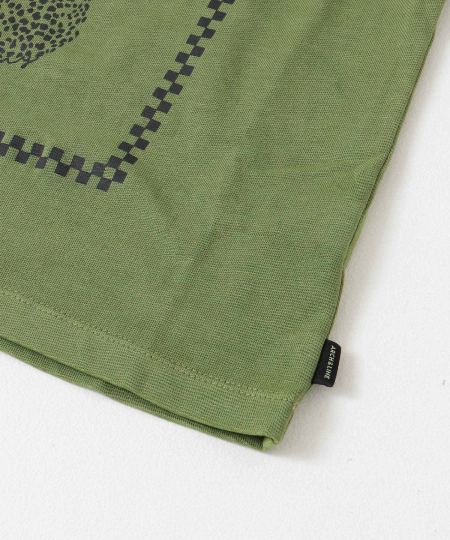 ARCH&LINE　ORGANIC GD COTTON CHEETAH T-SHIRTS 57 GREEN S