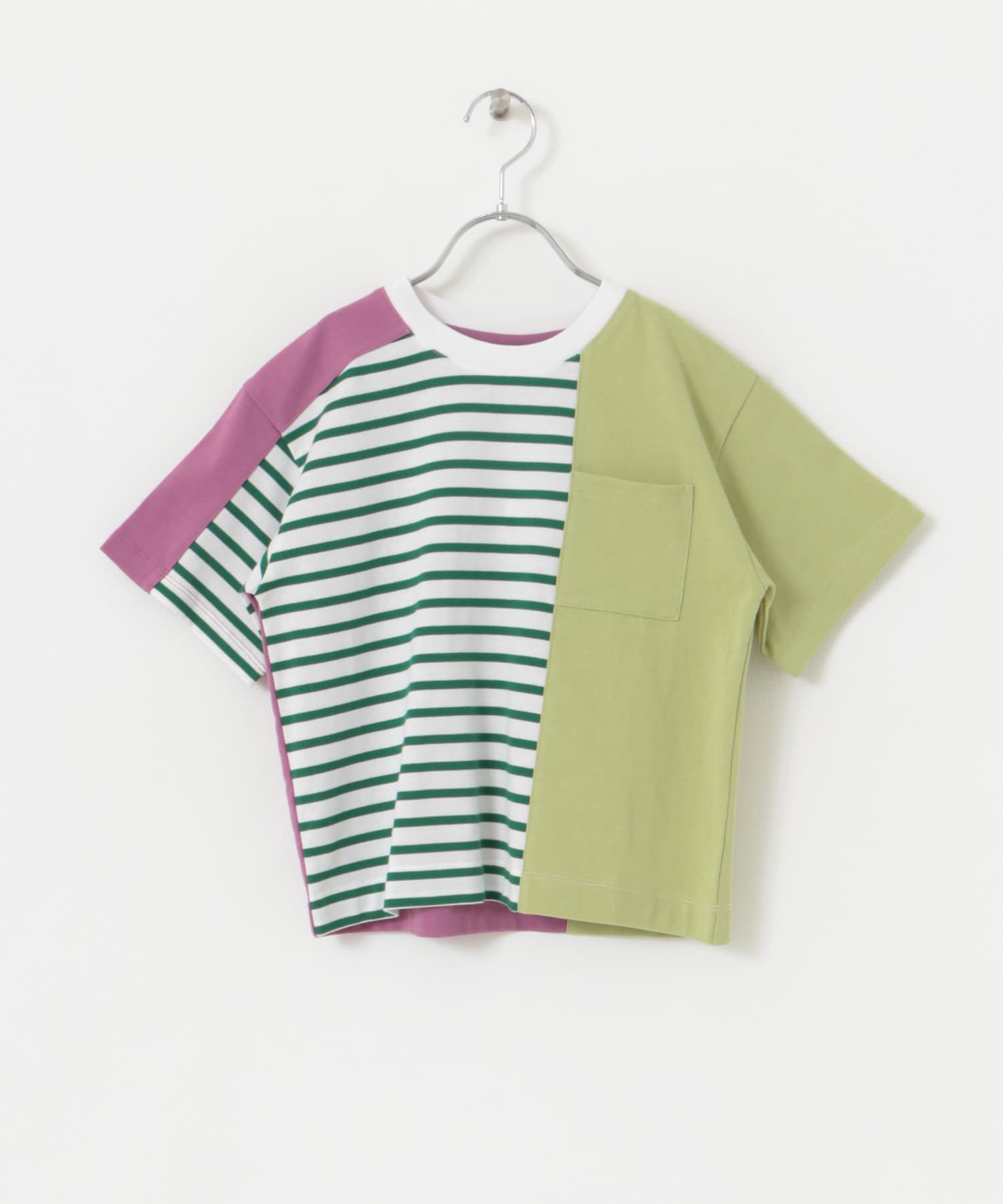 ARCH&LINE　ORGANIC COTTON PATCHWORK T-SHIRTS 51GREENmix XS