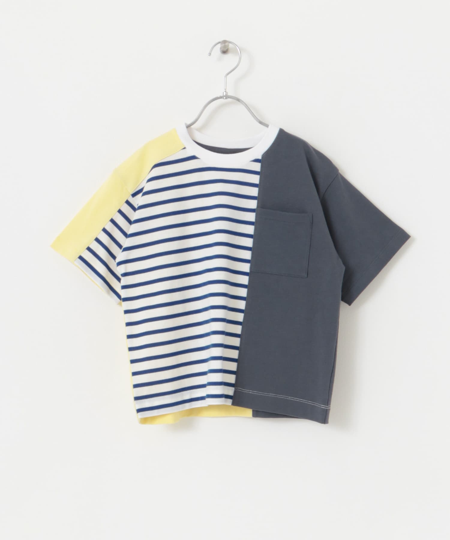 ARCH&LINE　ORGANIC COTTON PATCHWORK T-SHIRTS 67 NAVYmix XS