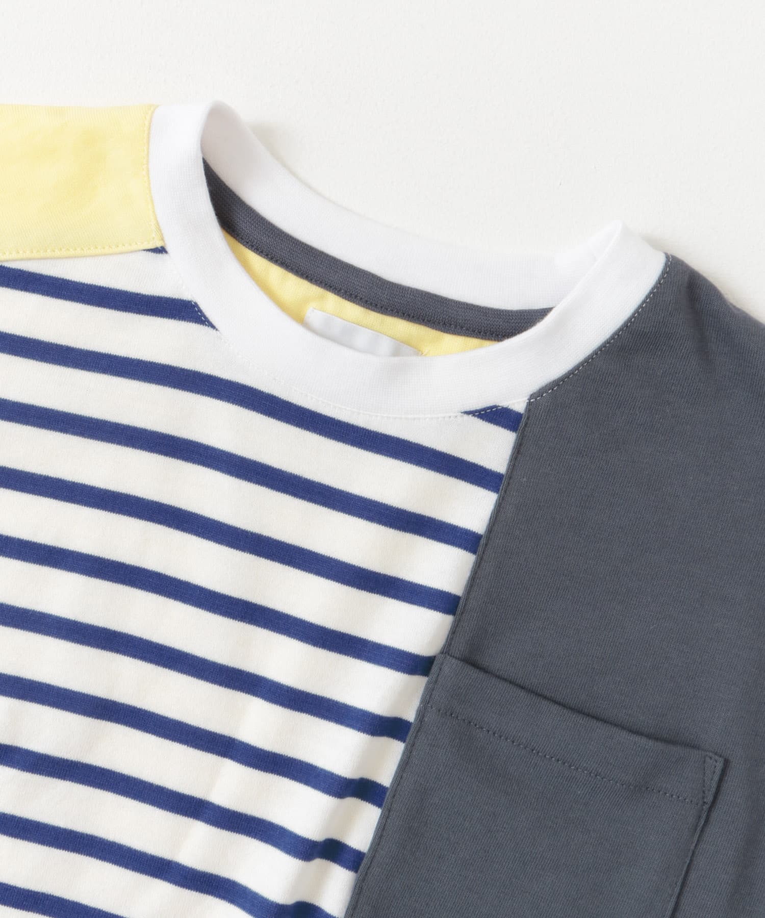 ARCH&LINE　ORGANIC COTTON PATCHWORK T-SHIRTS 67 NAVYmix XS