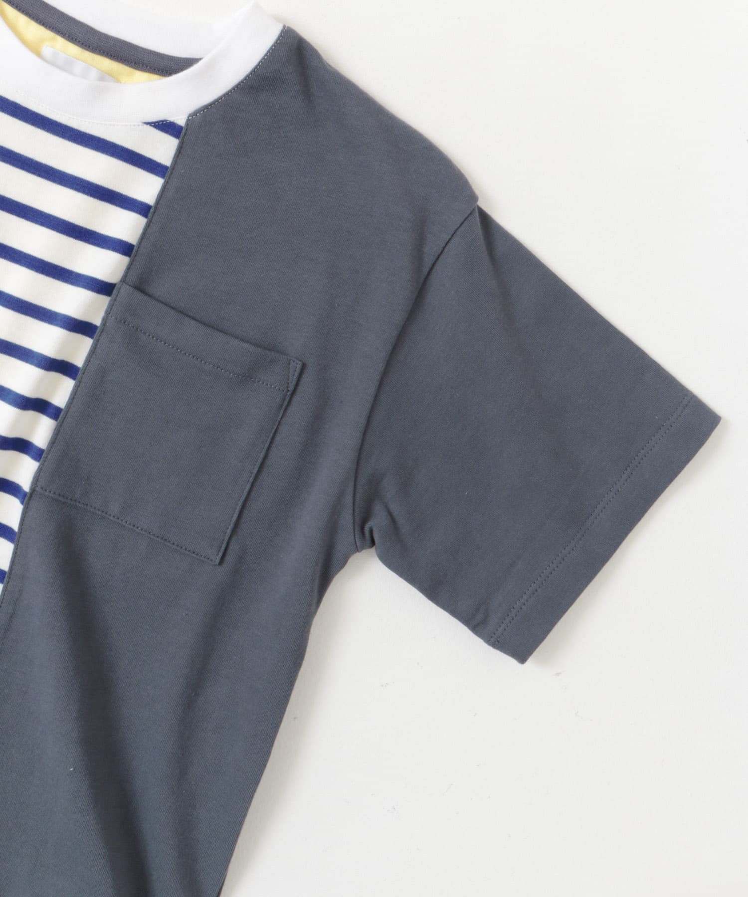 ARCH&LINE　ORGANIC COTTON PATCHWORK T-SHIRTS 67 NAVYmix XS