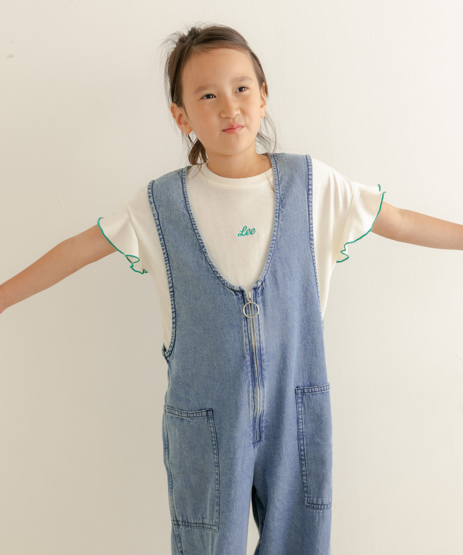 ARCH&LINE　LIGHT DENIM SALOPETTE